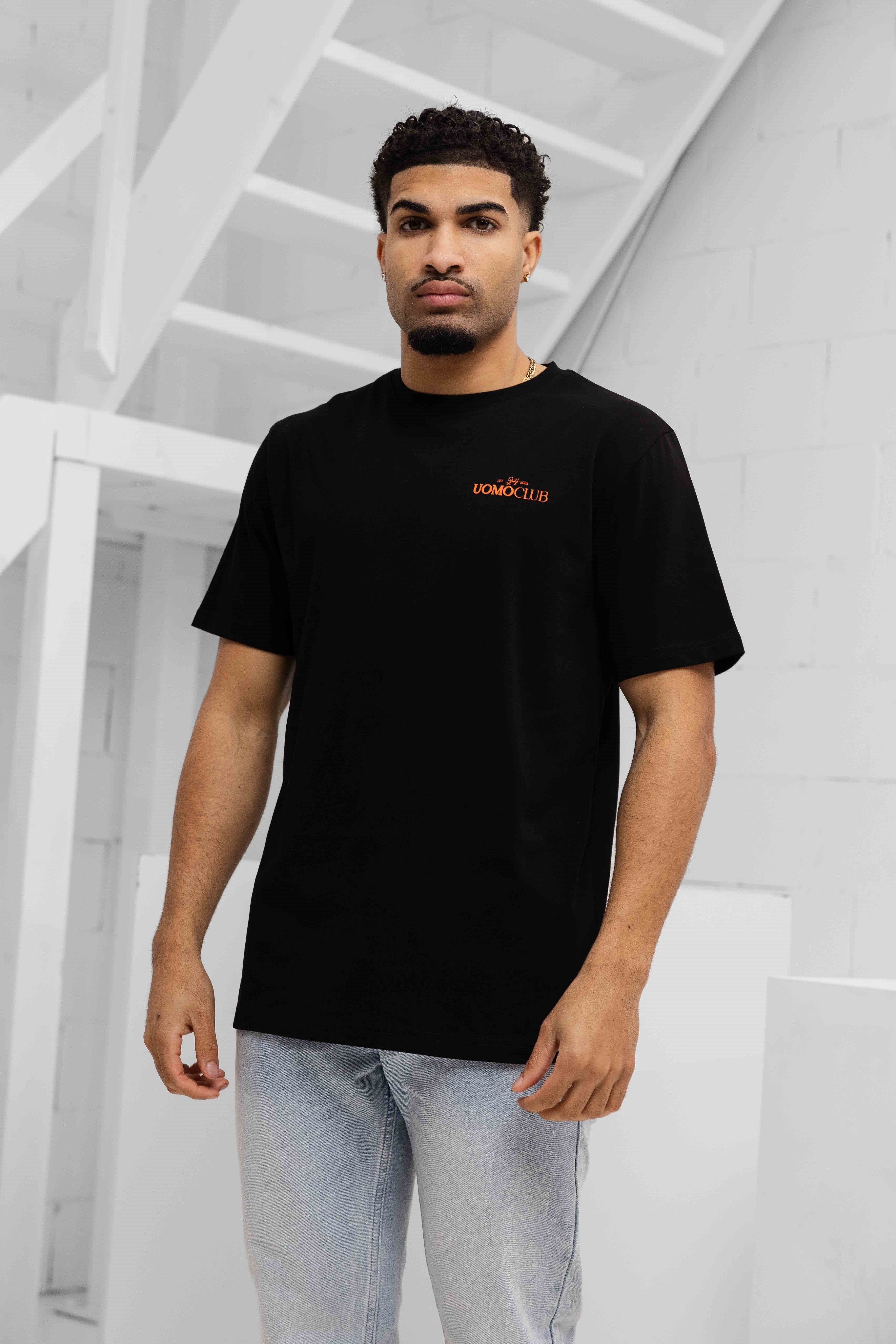 Club T-shirt Heren Zwart/Oranje