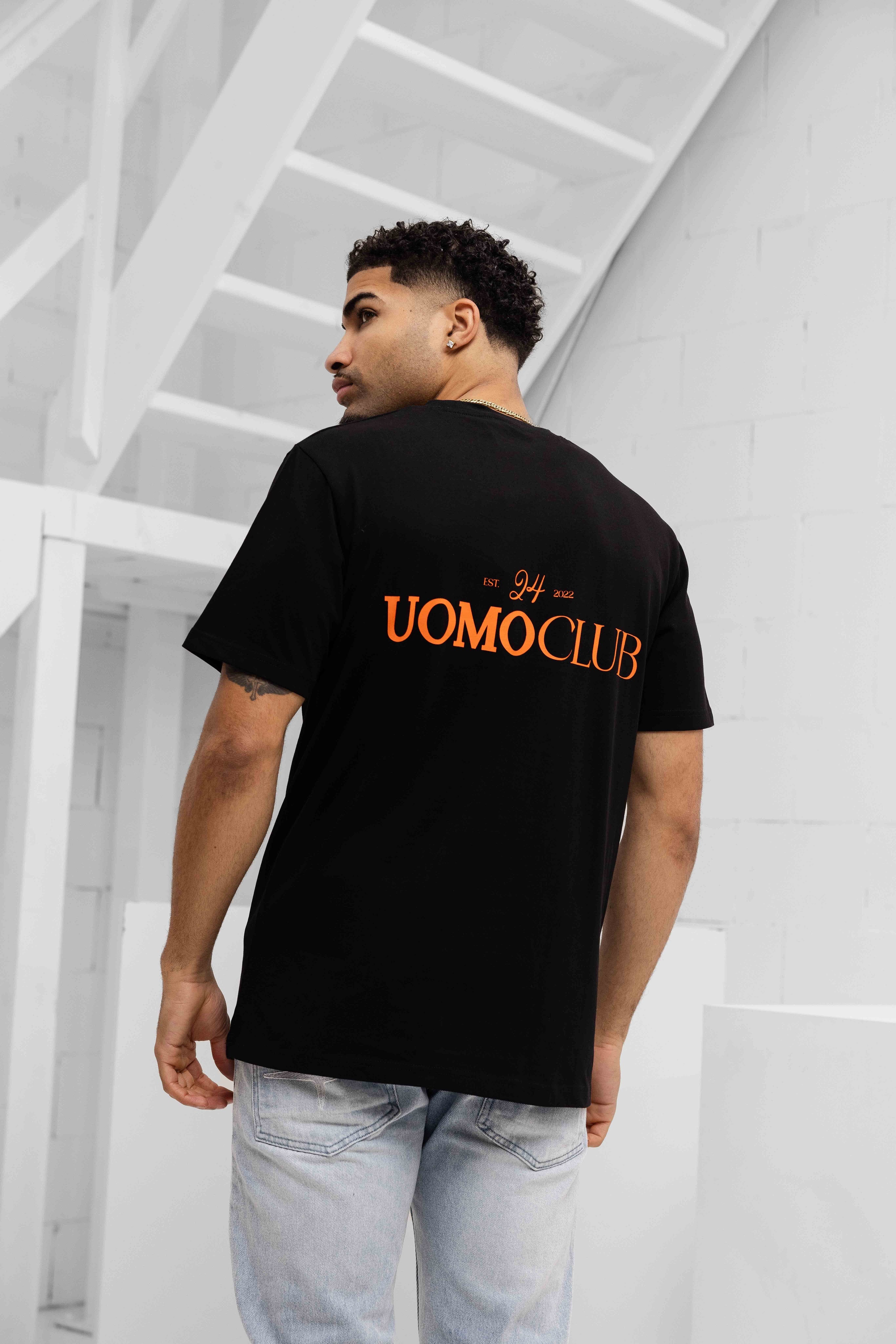 Club T-shirt Heren Zwart/Oranje