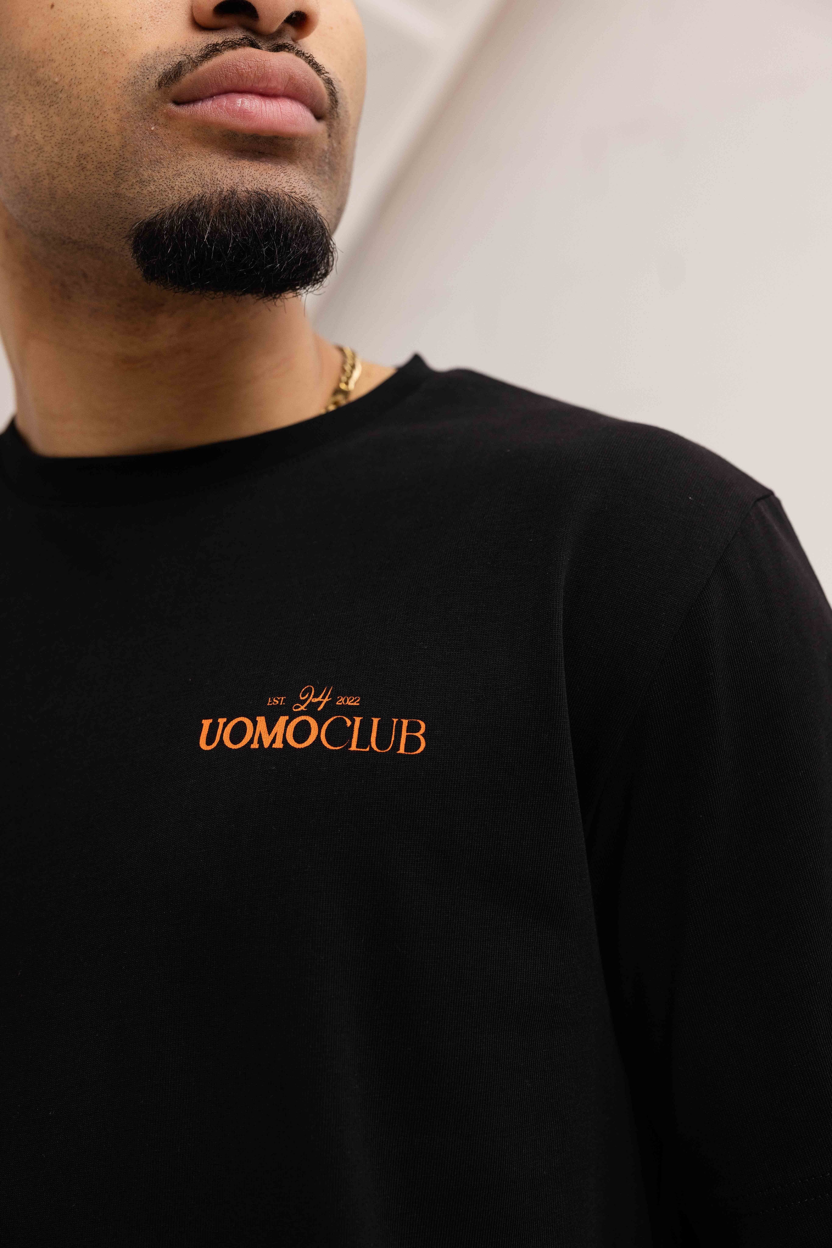 Club T-shirt Heren Zwart/Oranje