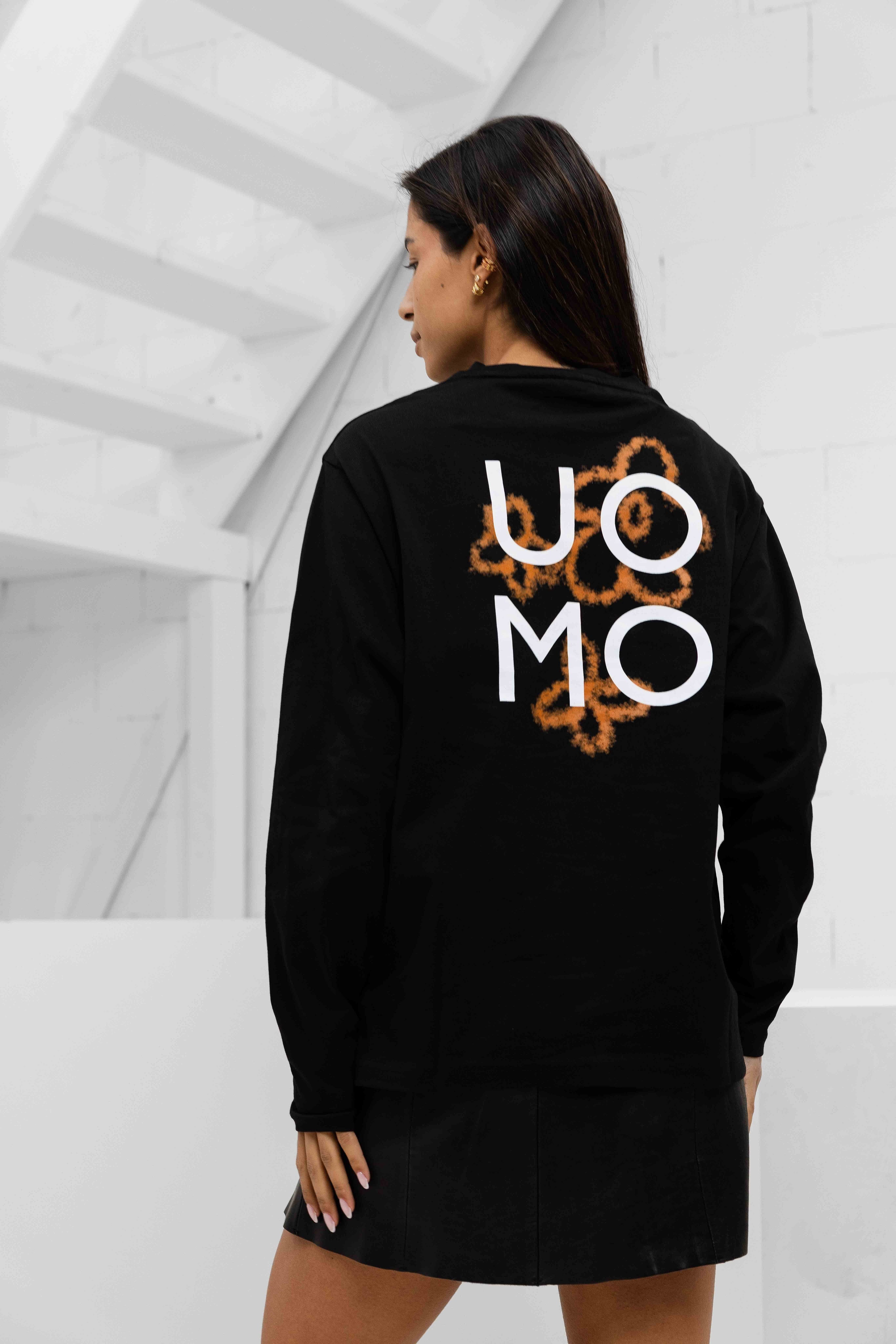 Flora 2.0 Longsleeve Shirt Dames Zwart/Oranje