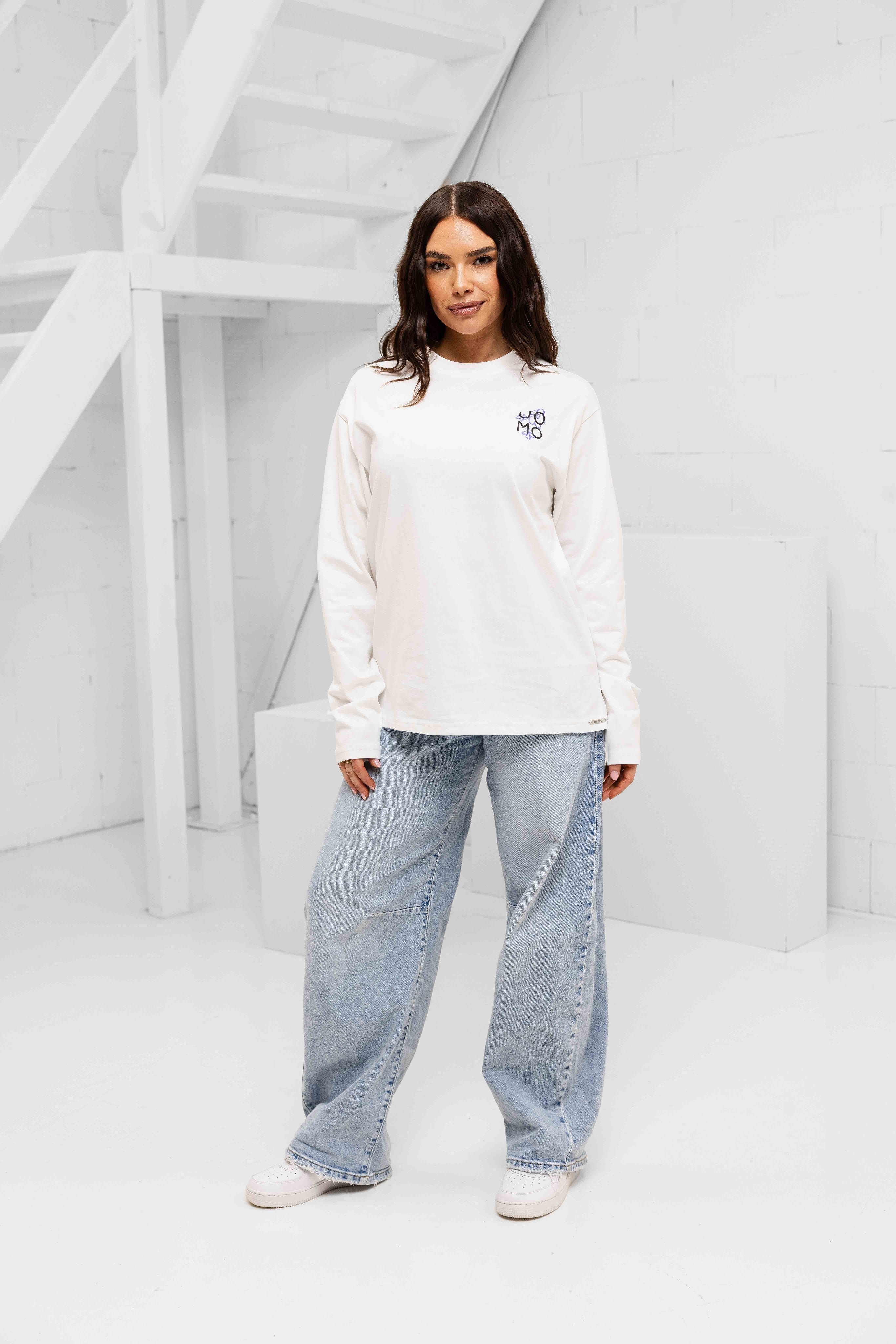 Flora 2.0 Longsleeve Shirt Dames Off-White/Blue