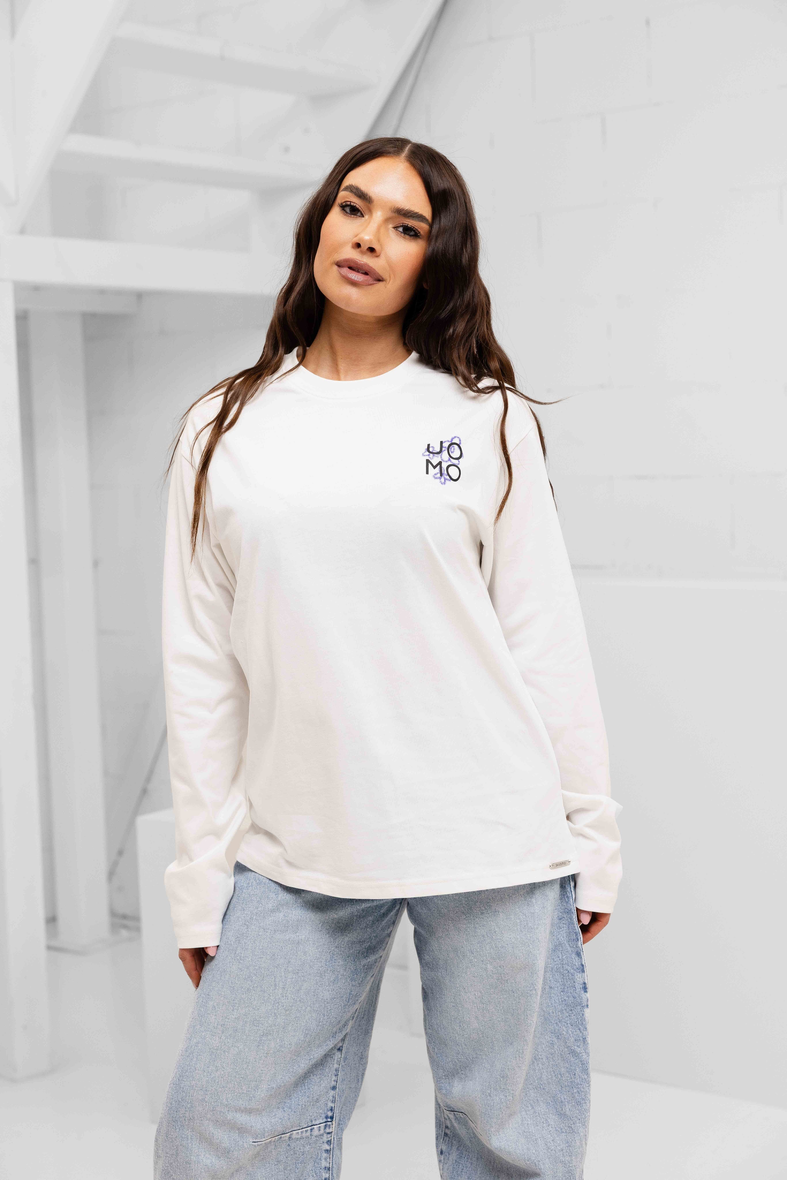 Flora 2.0 Longsleeve Shirt Dames Off-White/Blue