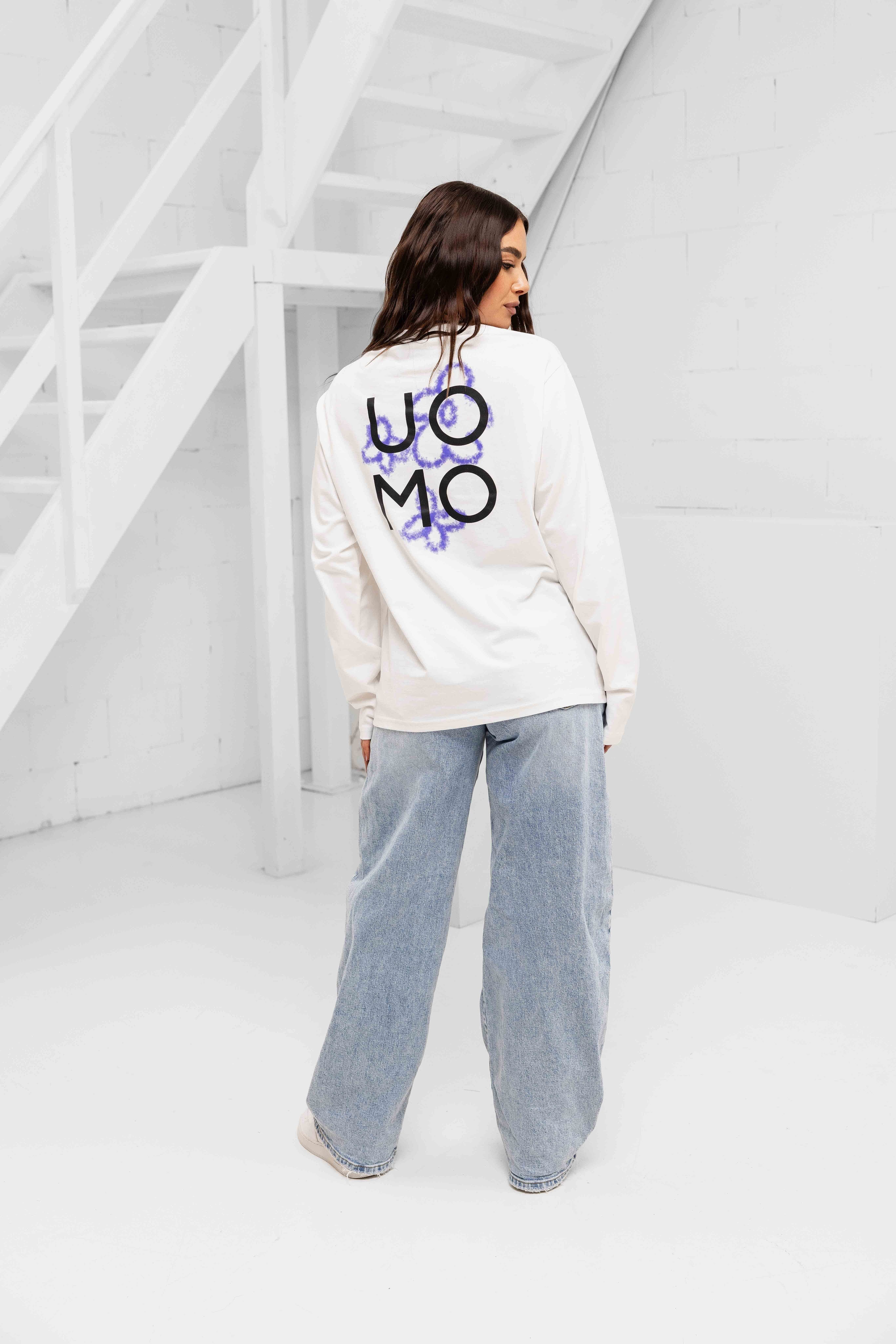Flora 2.0 Longsleeve Shirt Dames Off-White/Blue