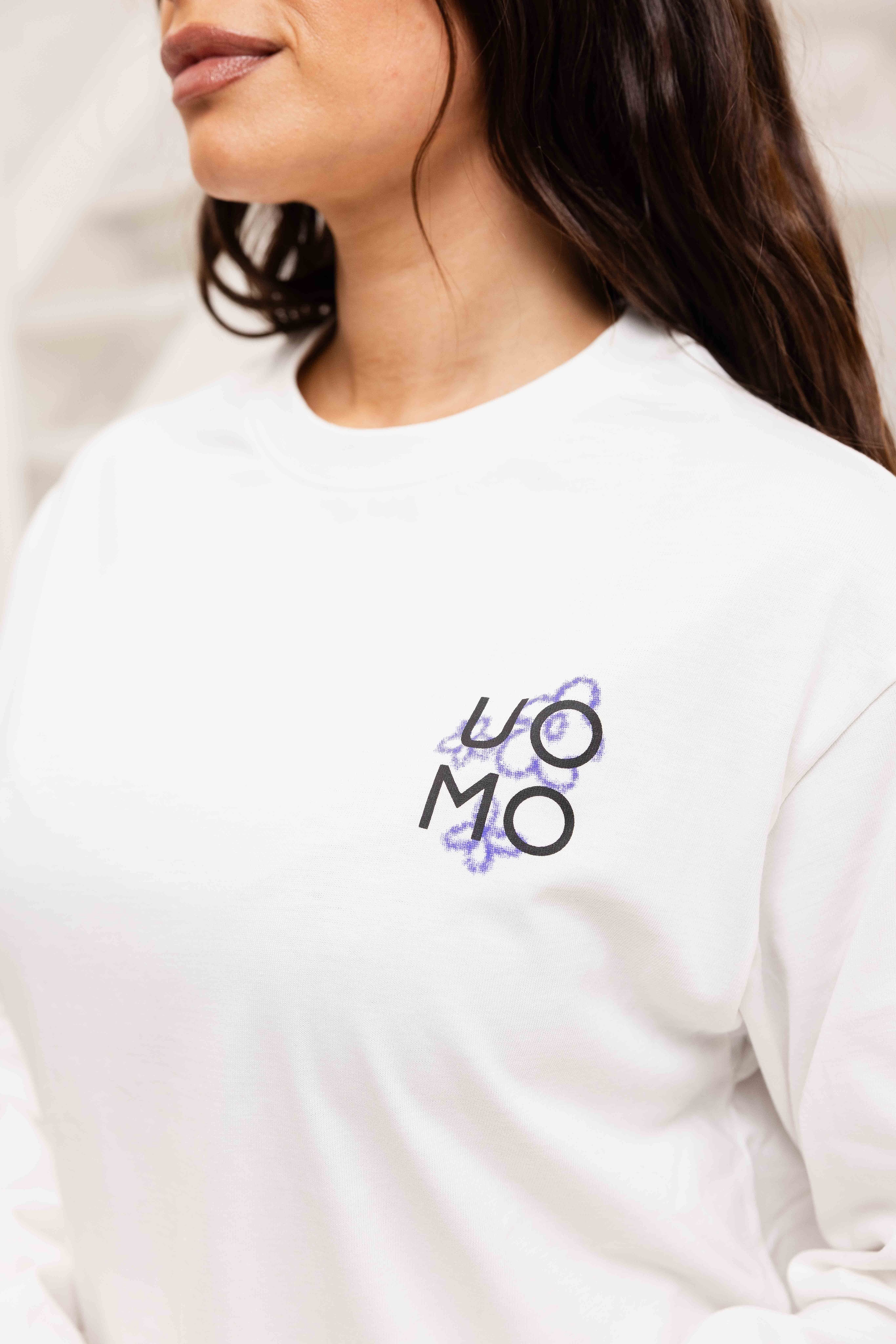 Flora 2.0 Longsleeve Shirt Dames Off-White/Blue