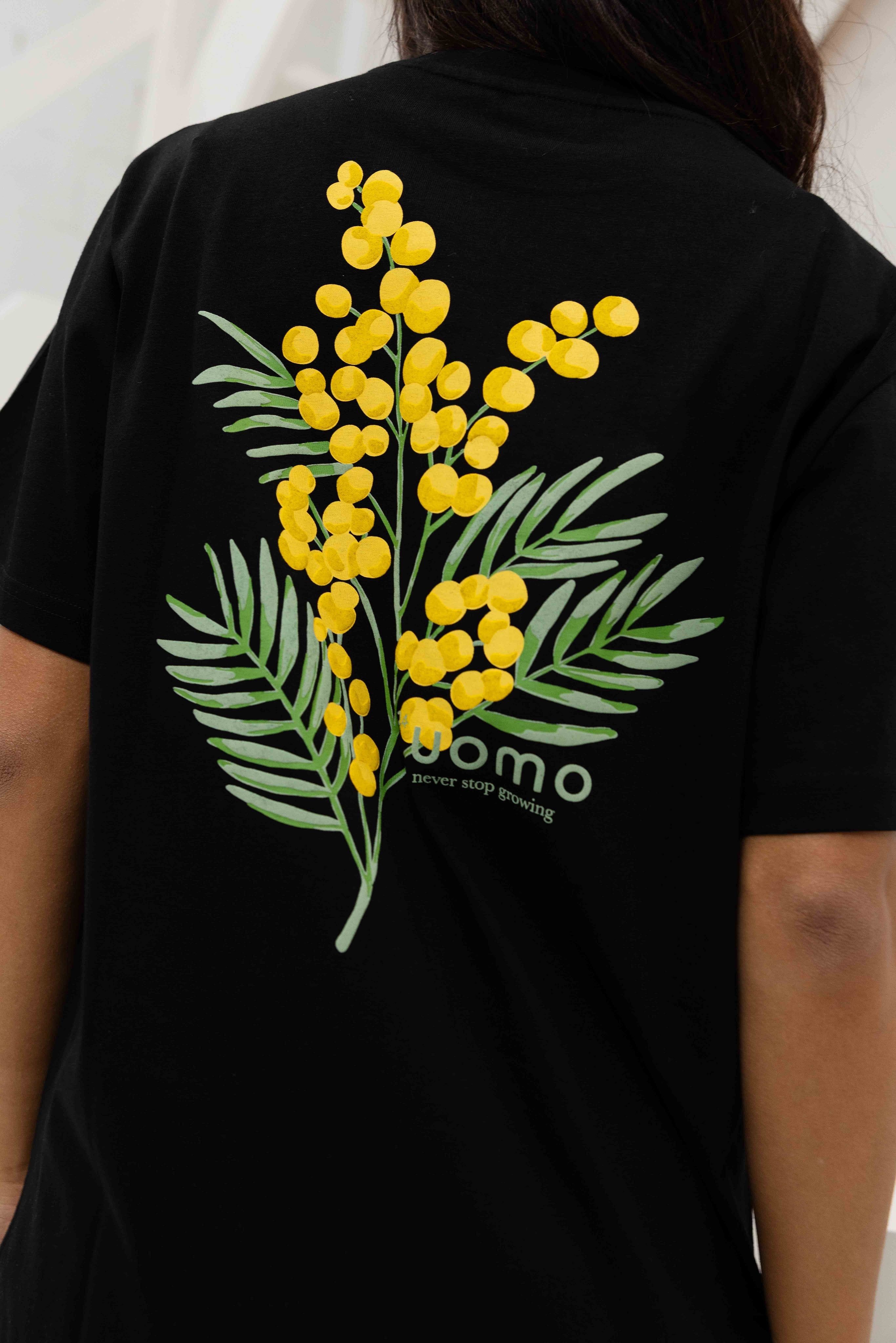 Flower T-shirt Dames Zwart