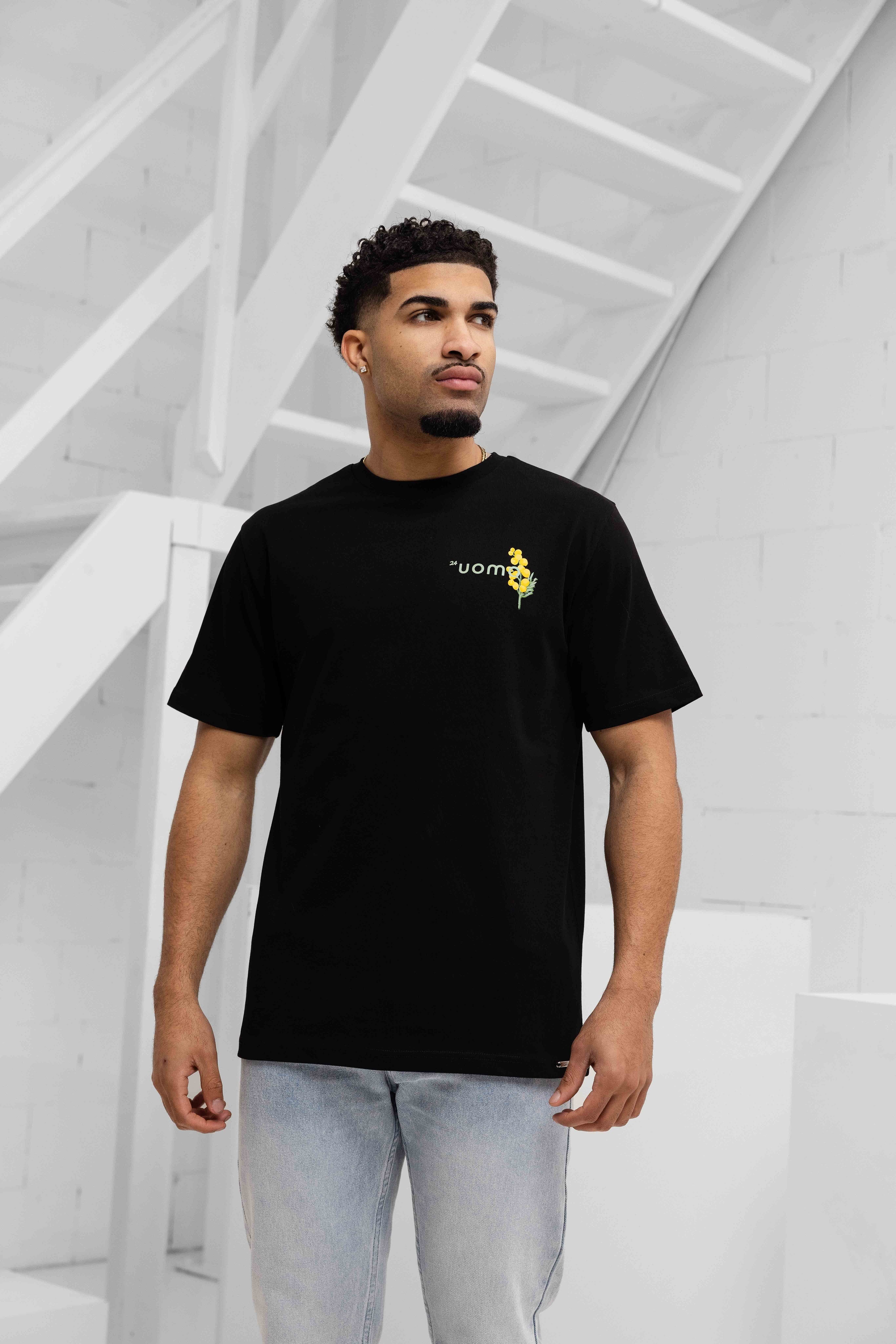 Flower T-shirt Heren Zwart