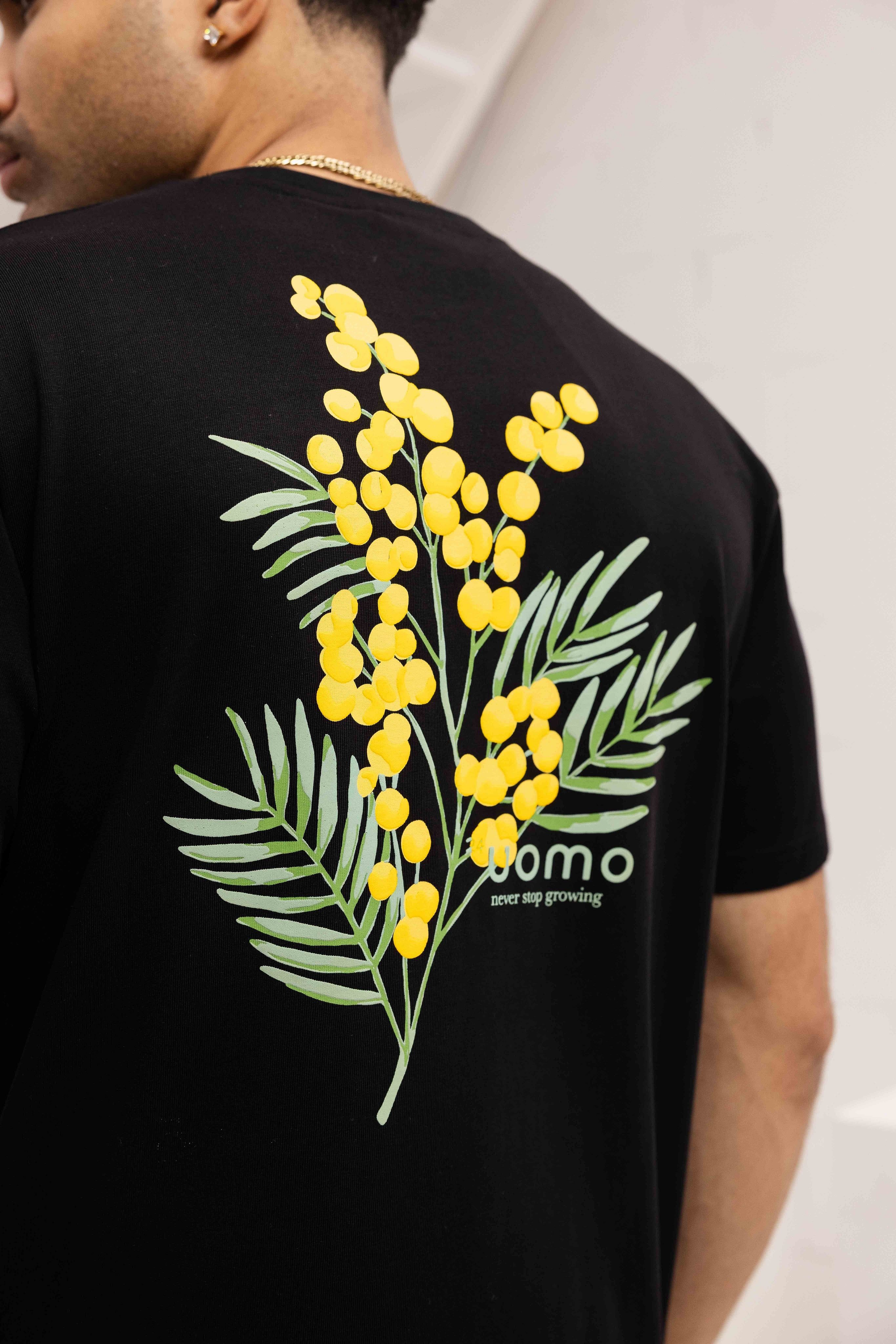 Flower T-shirt Heren Zwart