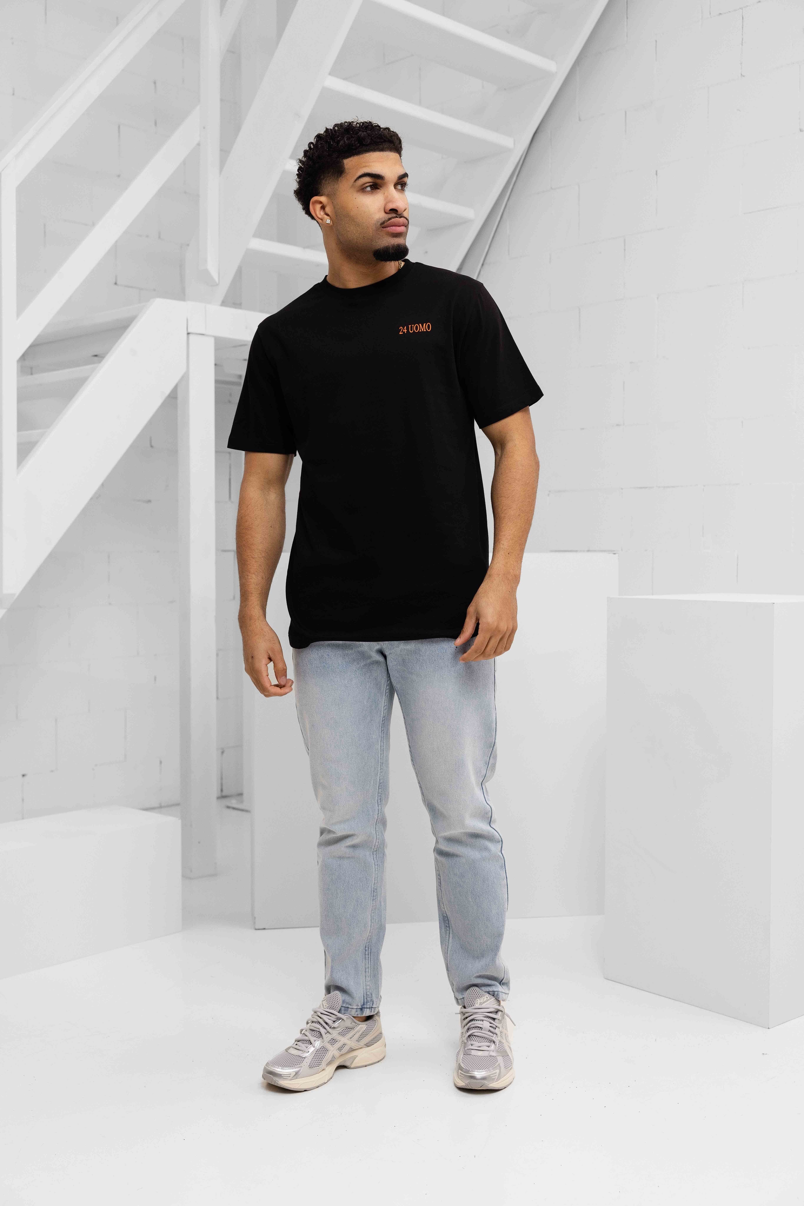 Heat Wave T-shirt Heren Zwart/Oranje