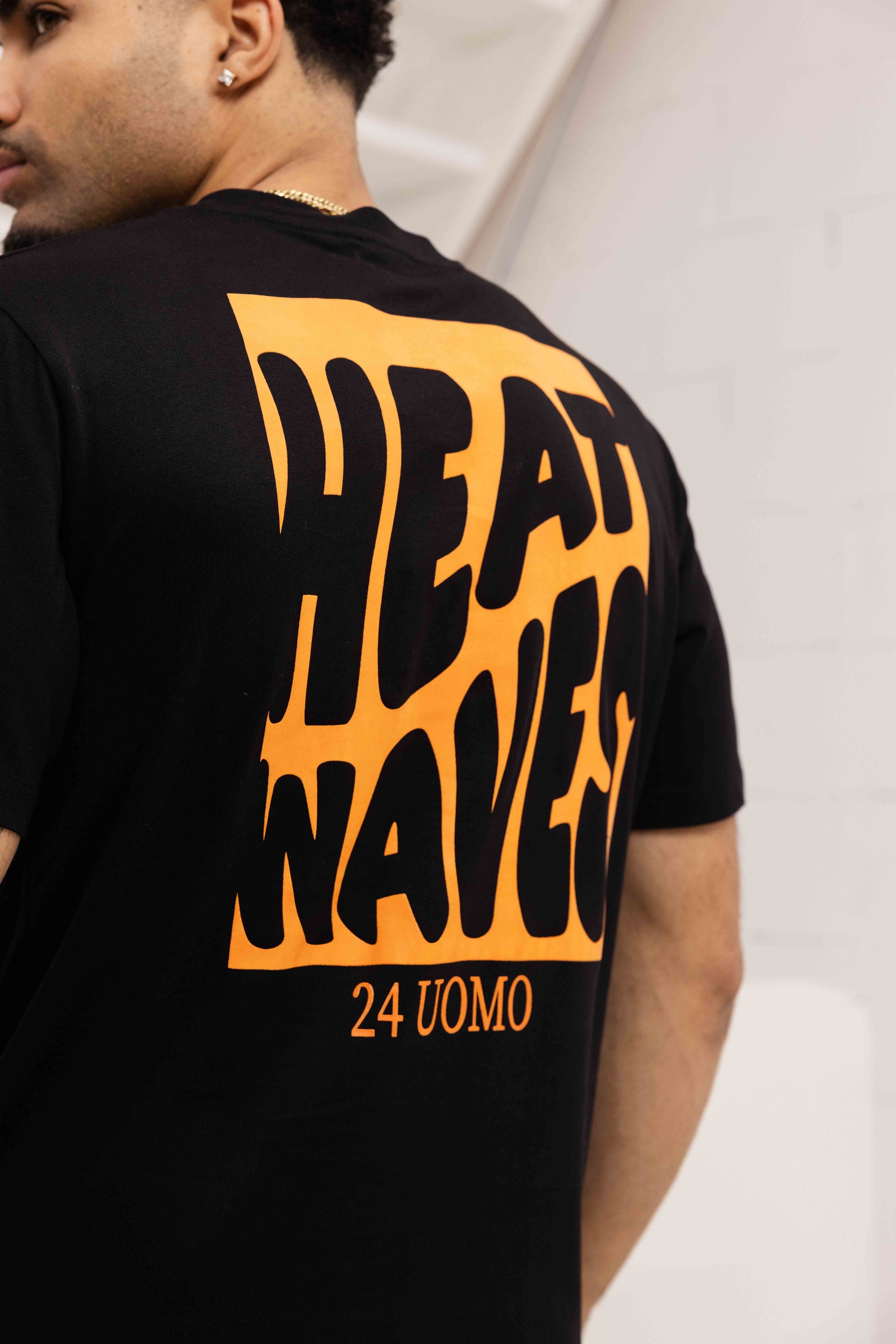 Heat Wave T-shirt Heren Zwart/Oranje