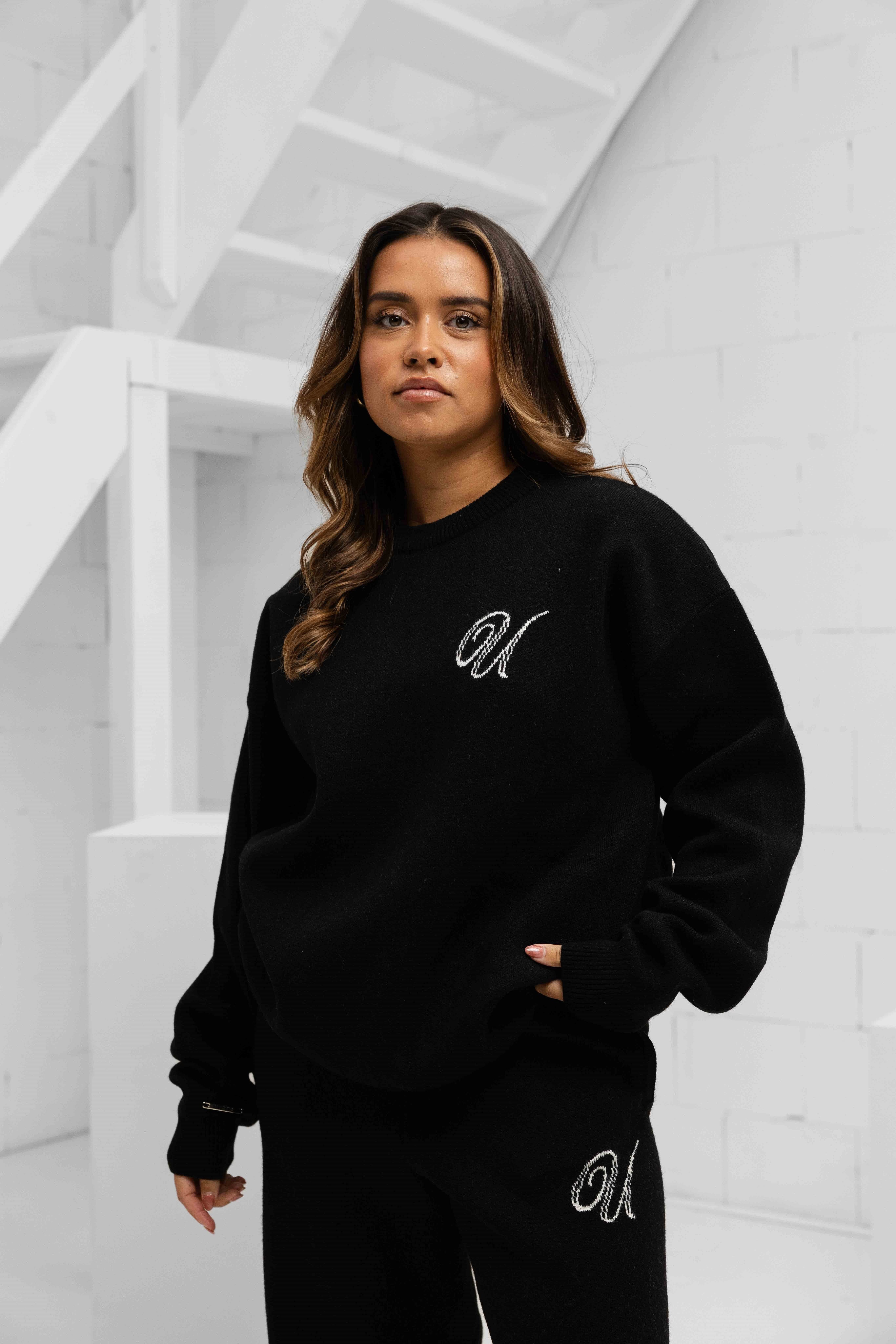 Knitted Trainingspak Dames Zwart