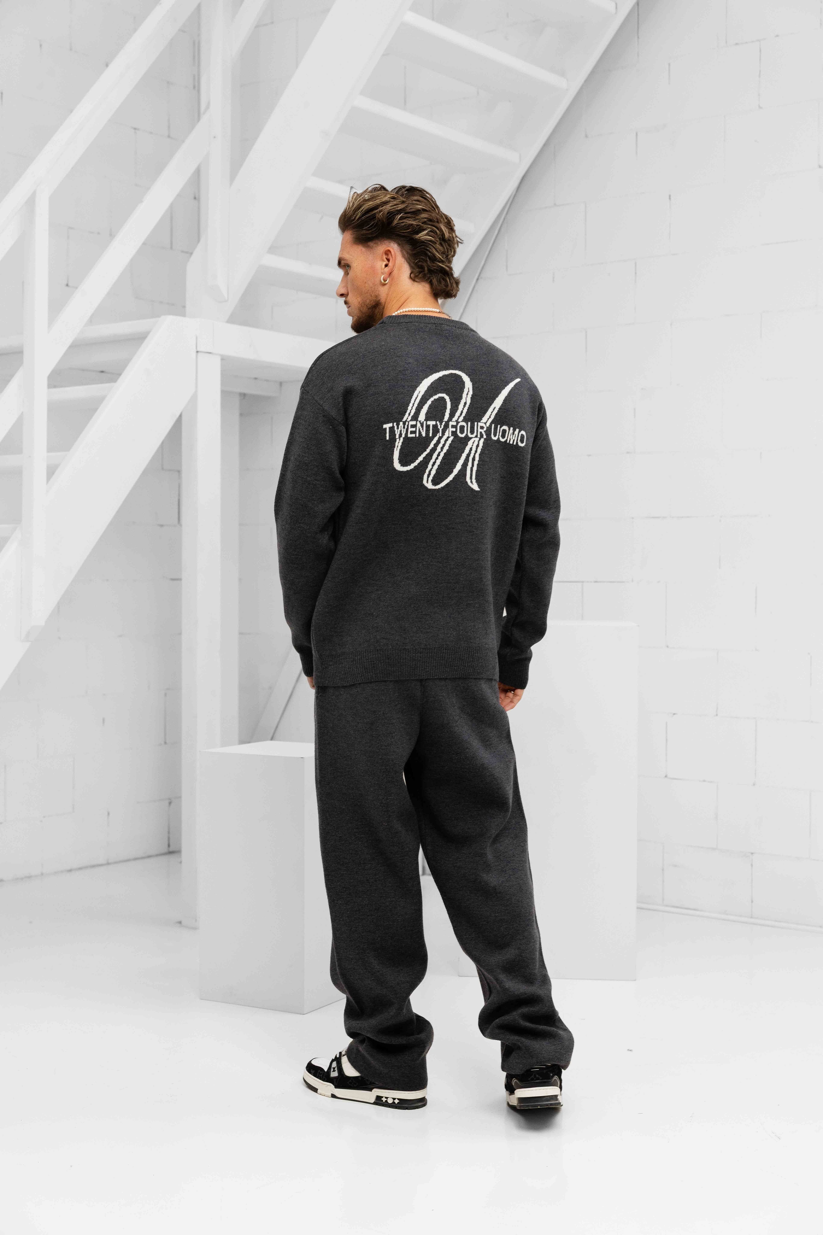 Knitted Trainingspak Heren Dark Grey