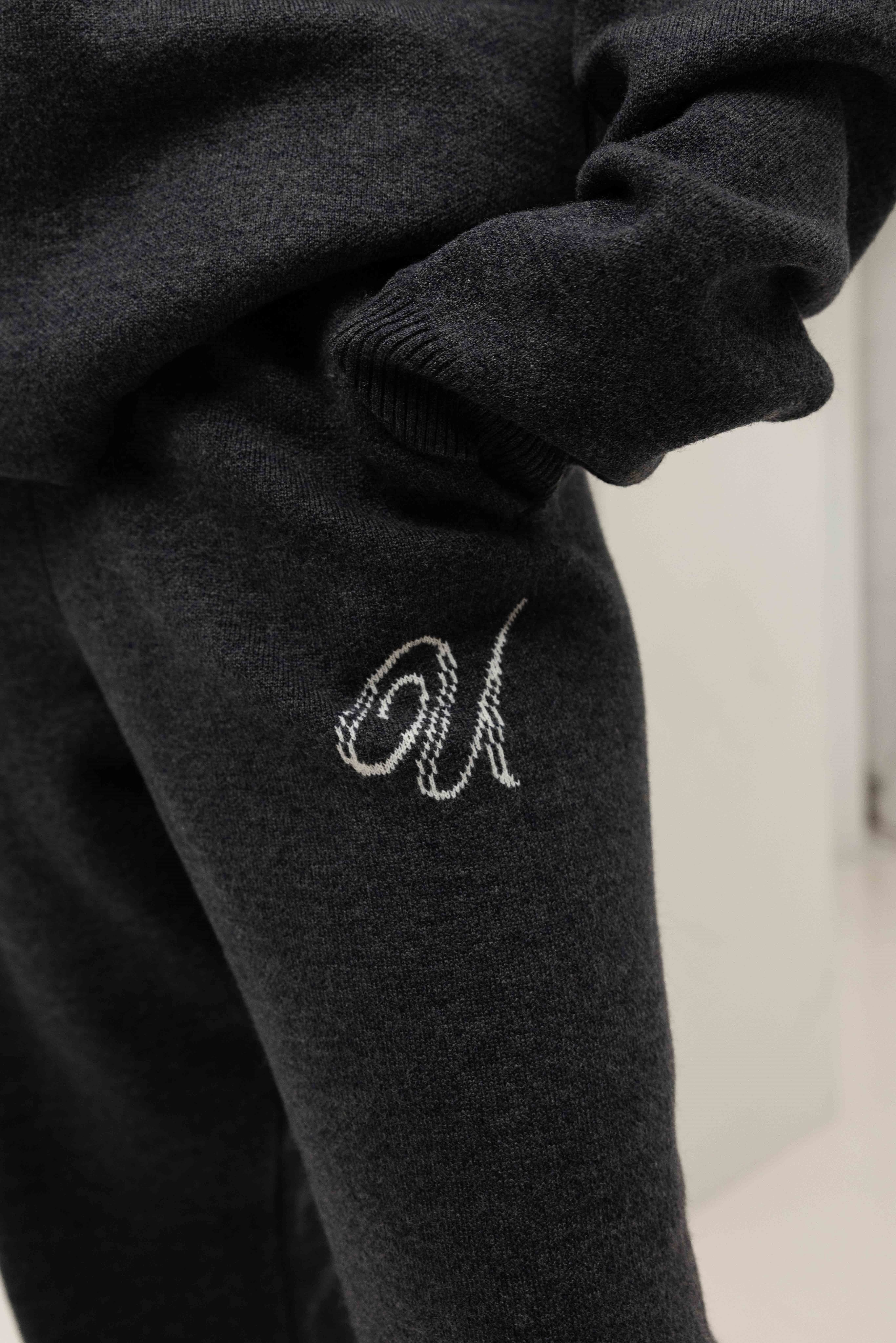 Knitted Trainingspak Dames Dark Grey