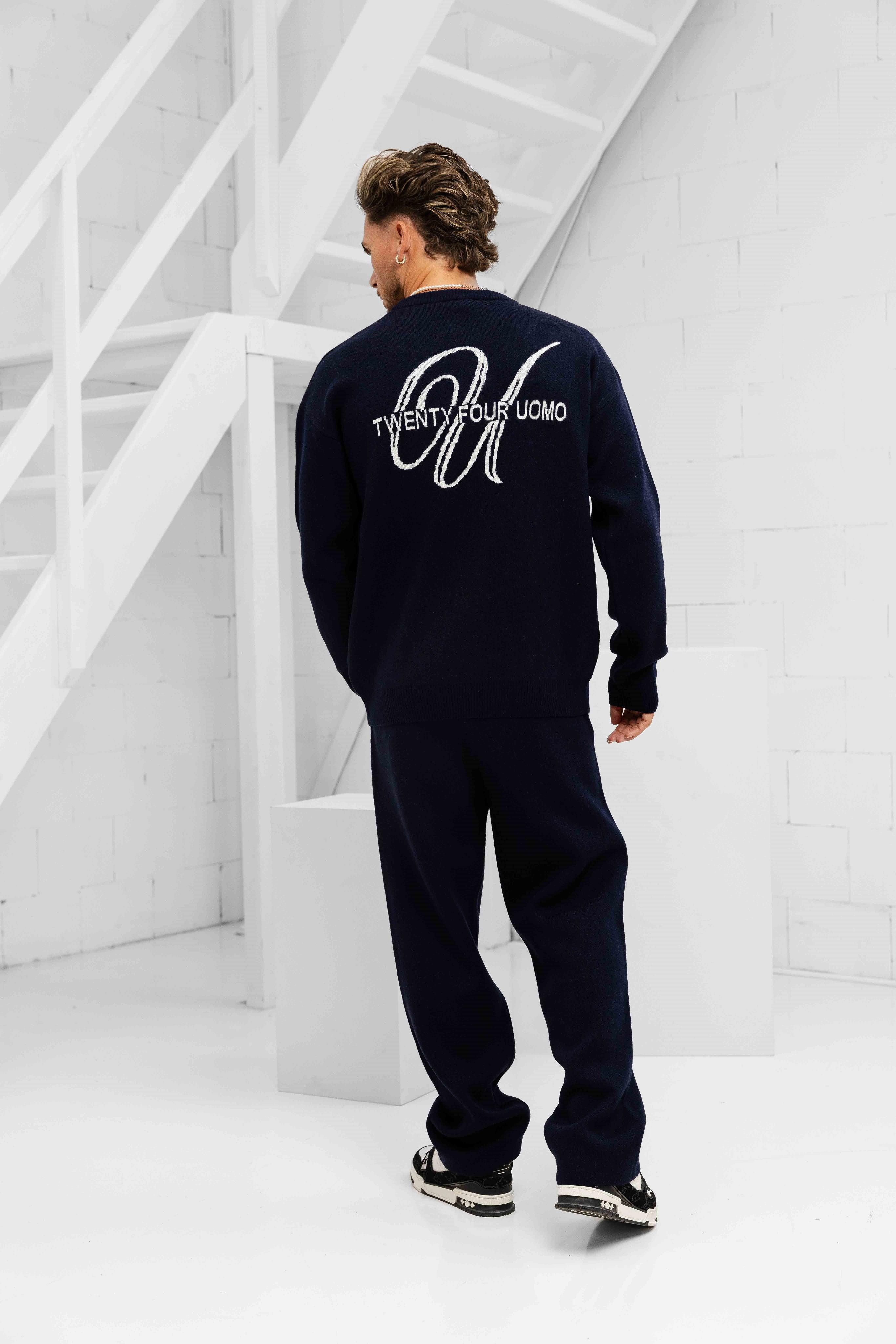 Knitted Trainingspak Heren Navy