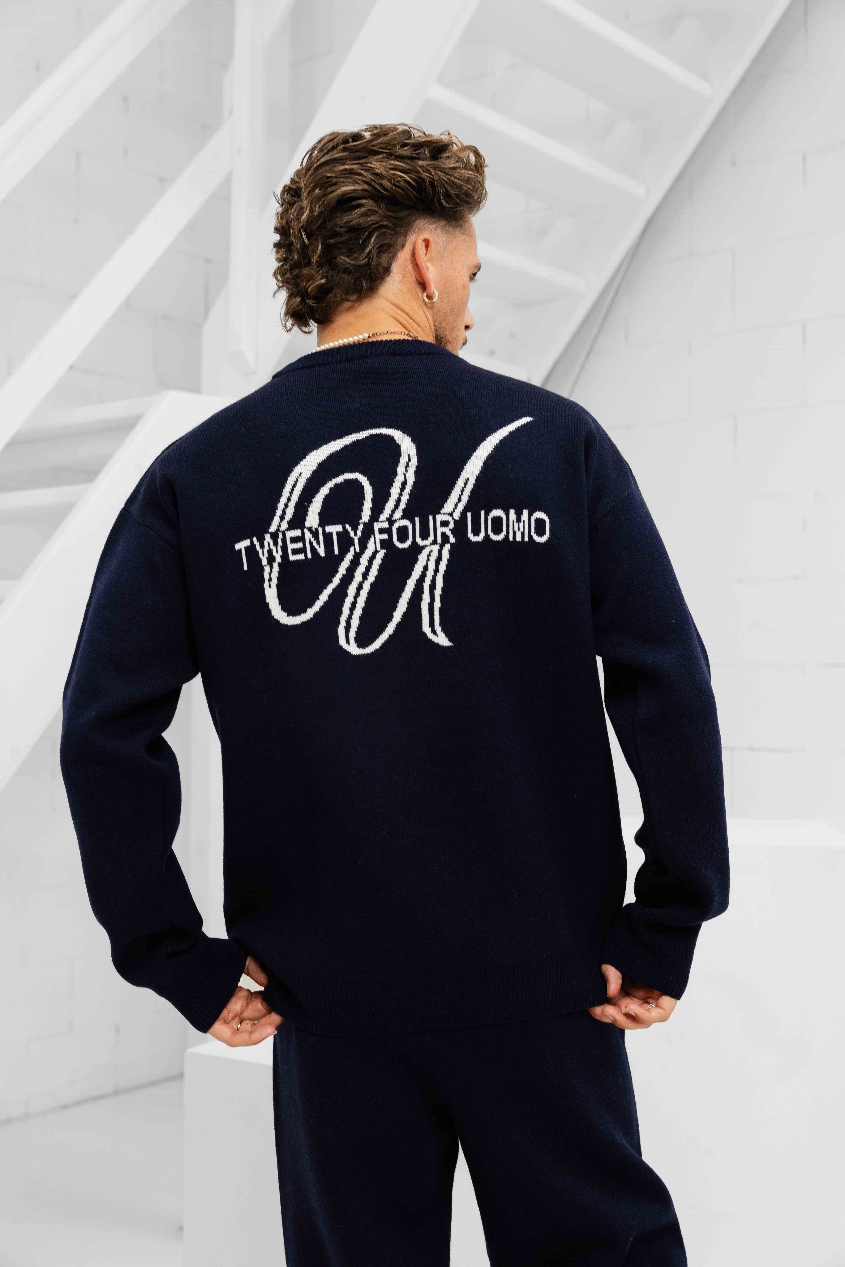 Knitted Trainingspak Heren Navy