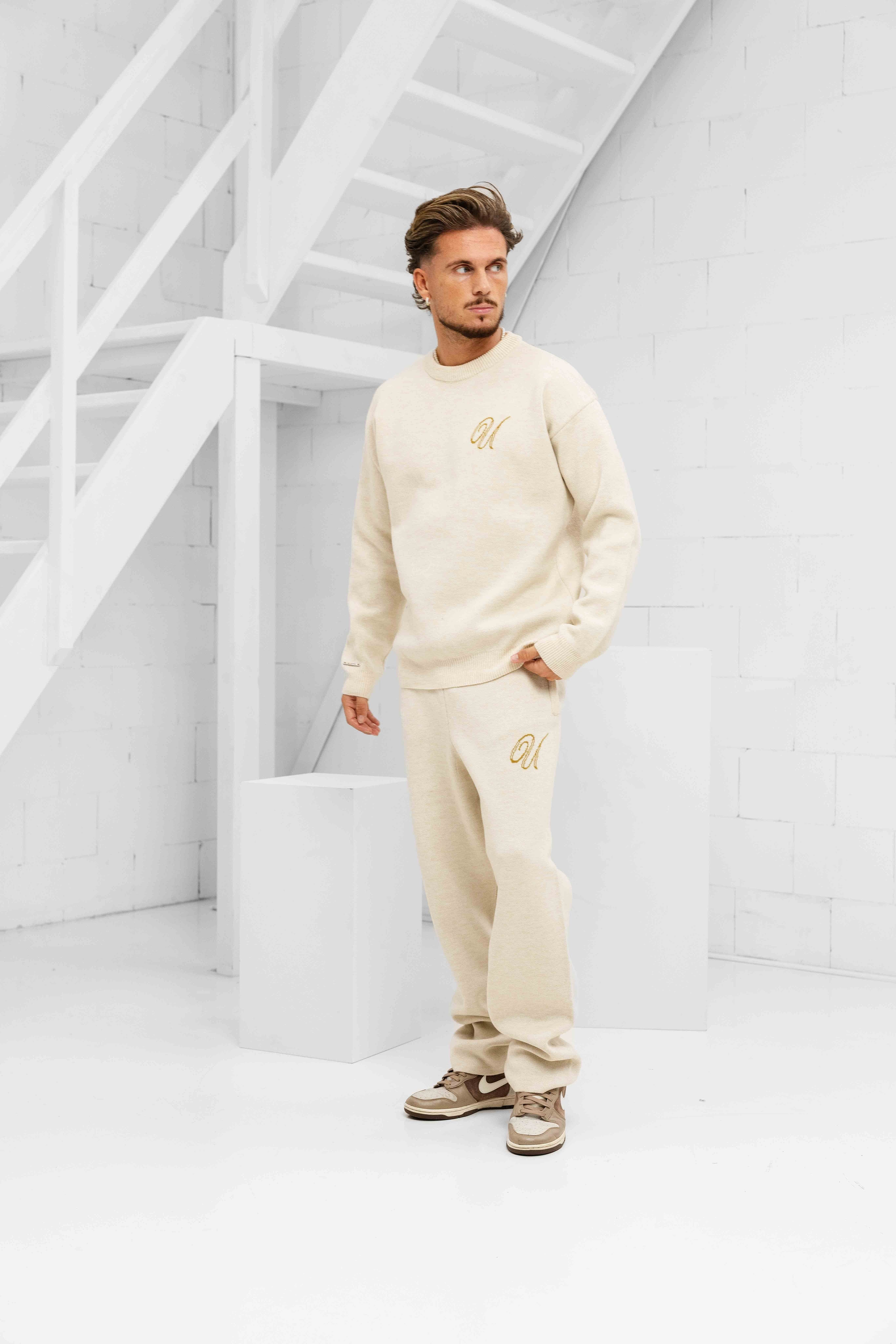 Knitted Trainingspak Heren Sand/Khaki