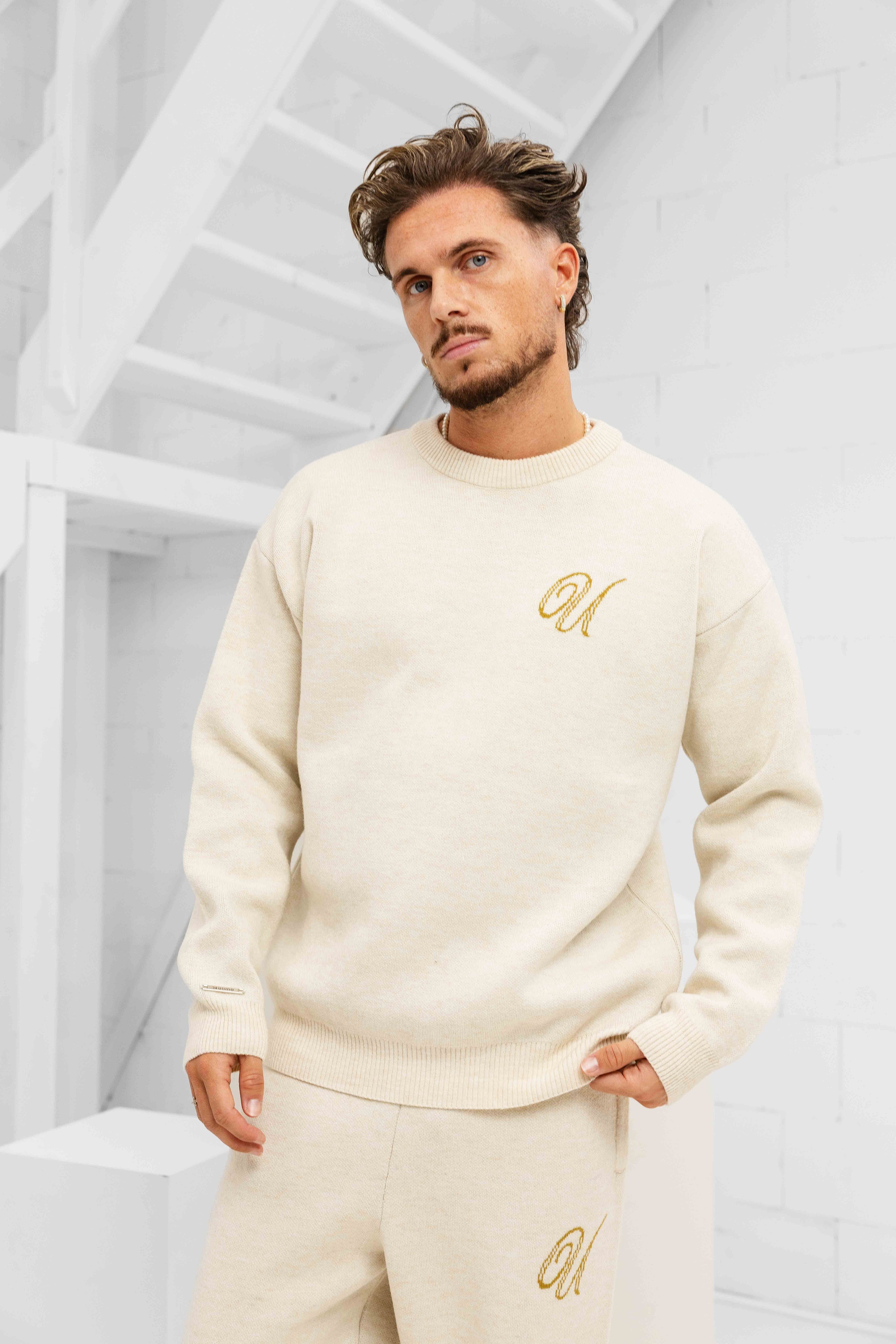 Knitted Trainingspak Heren Sand/Khaki