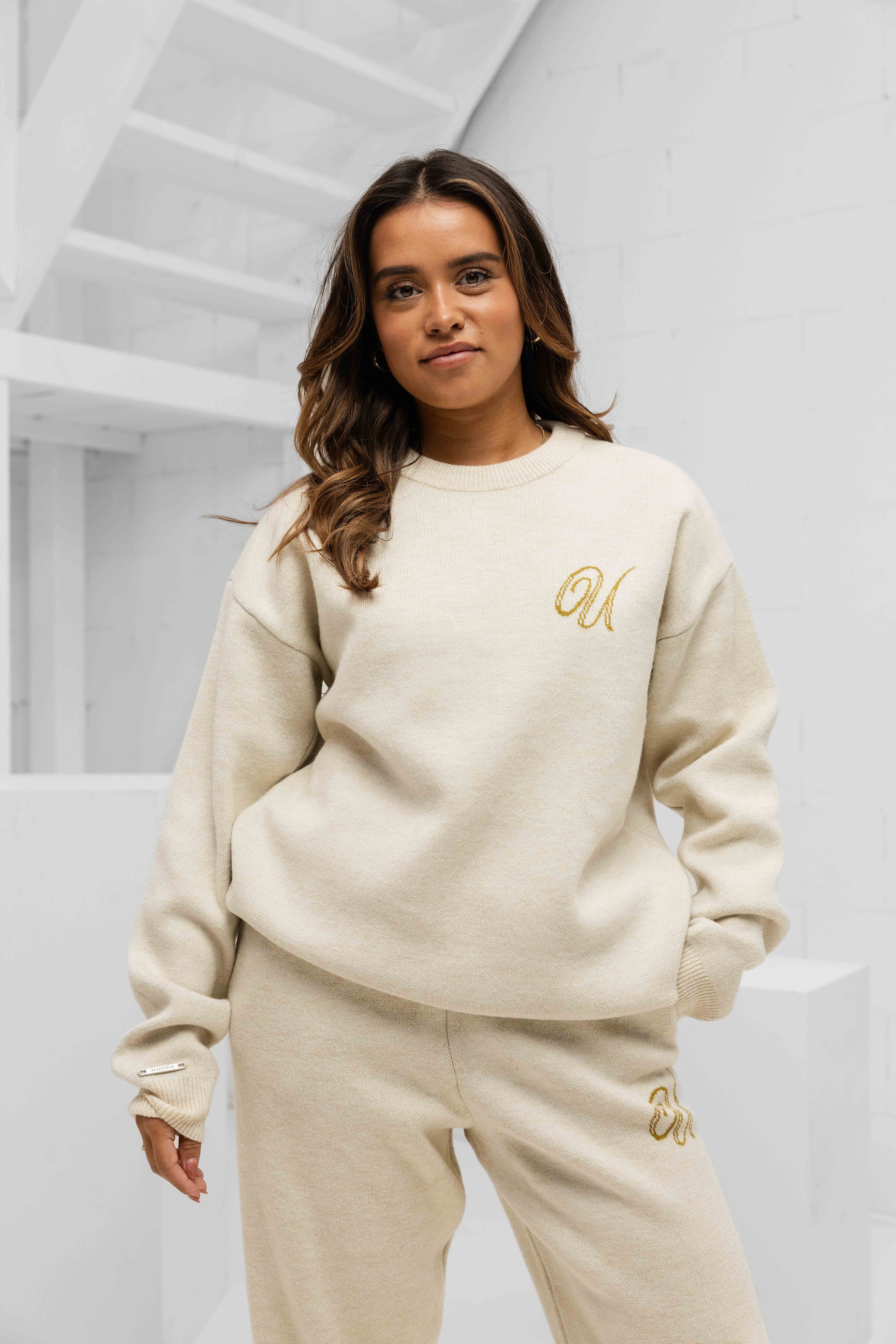 Knitted Trainingspak Dames Sand/Khaki