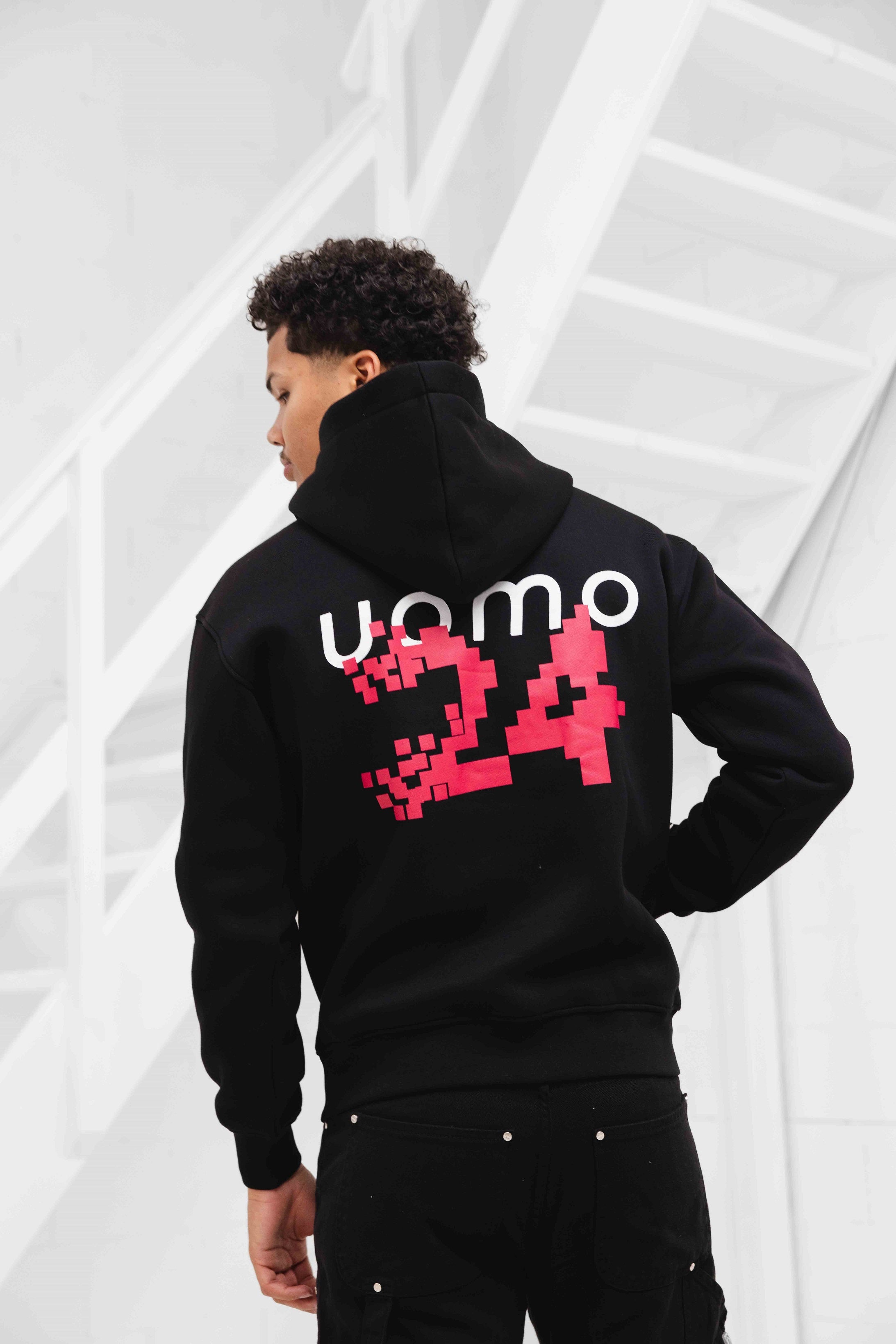 Pixelated Hoodie Zwart