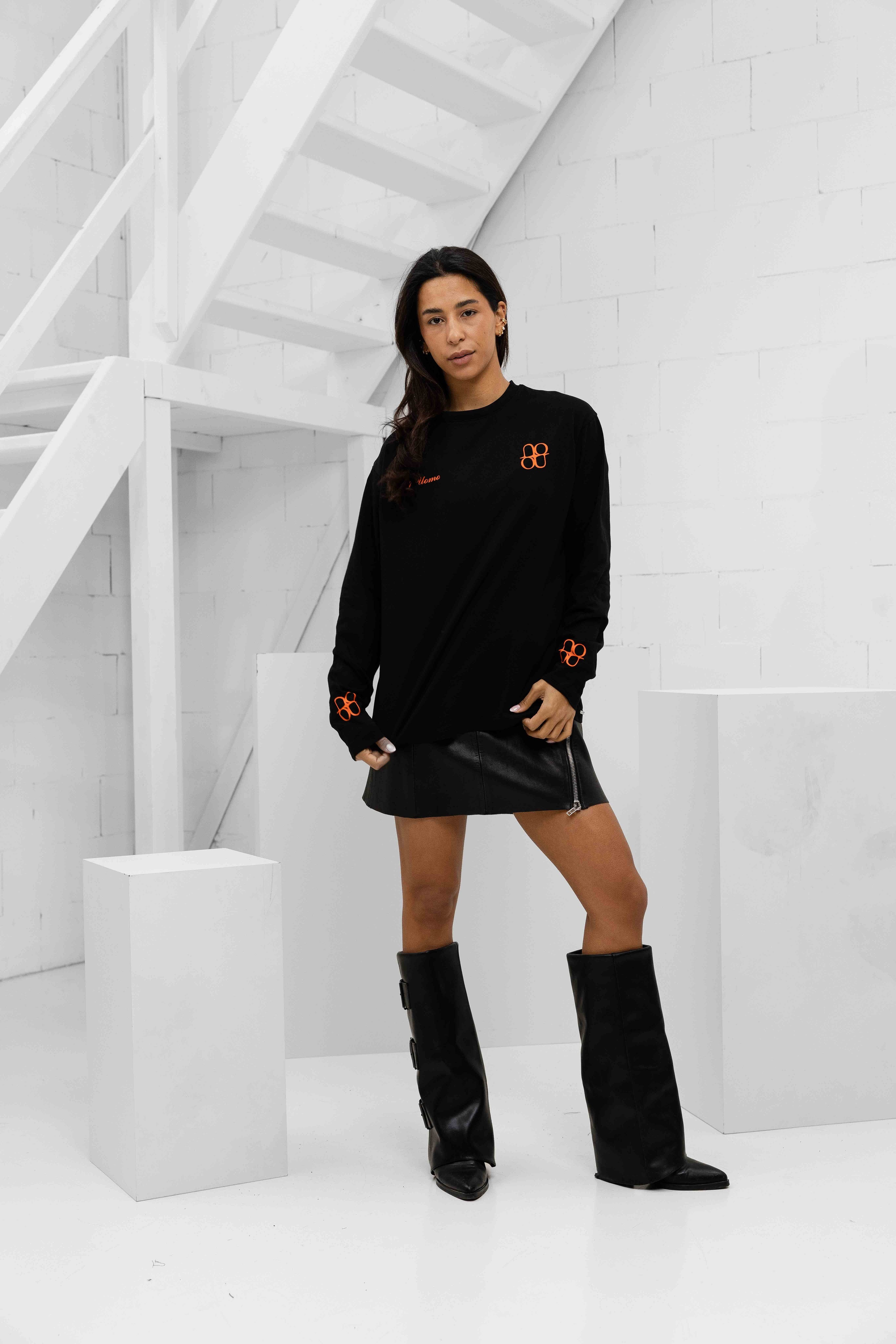 Symbol Longsleeve Shirt Women Black/Orange