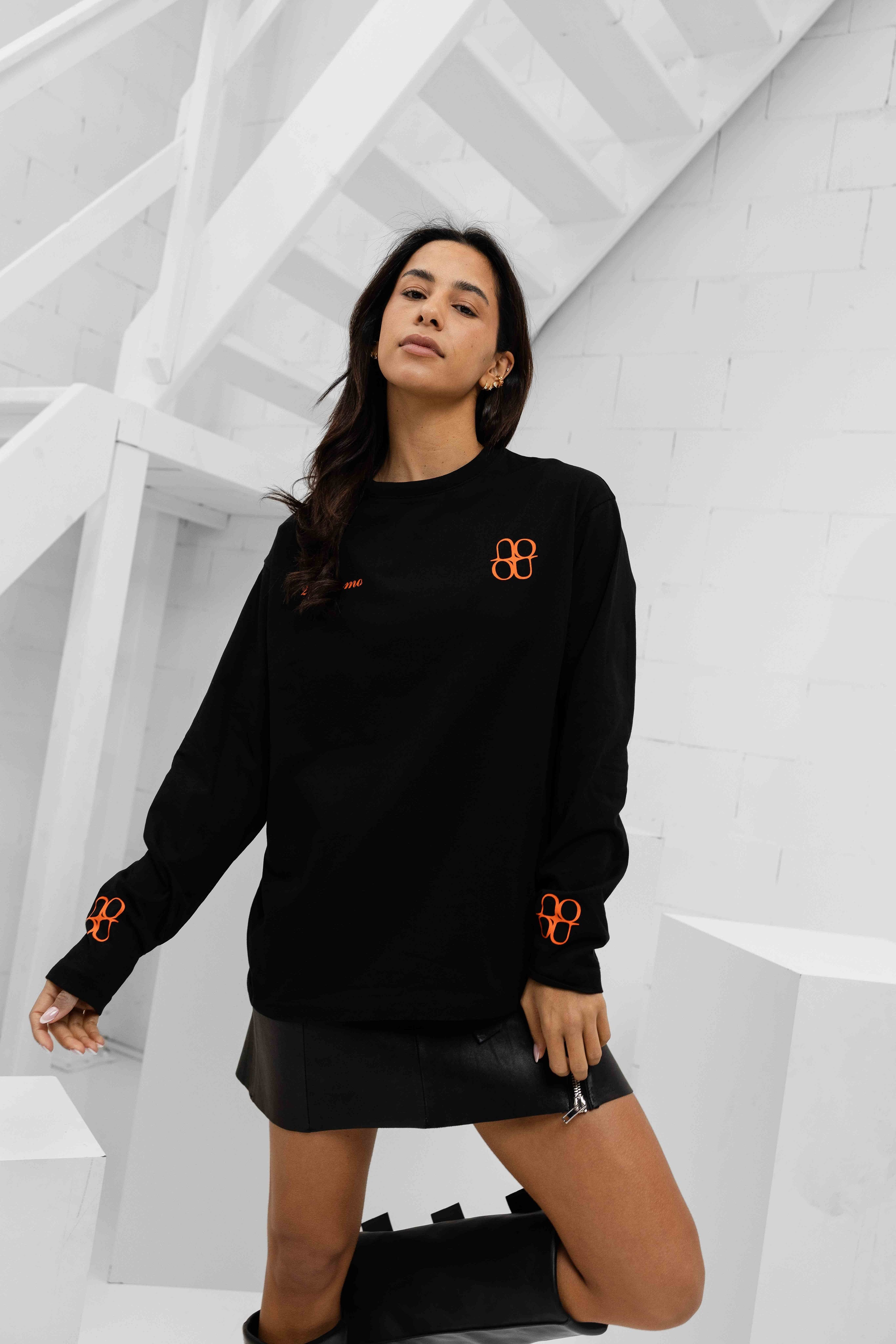 Symbol Longsleeve Shirt Dames Zwart/Oranje