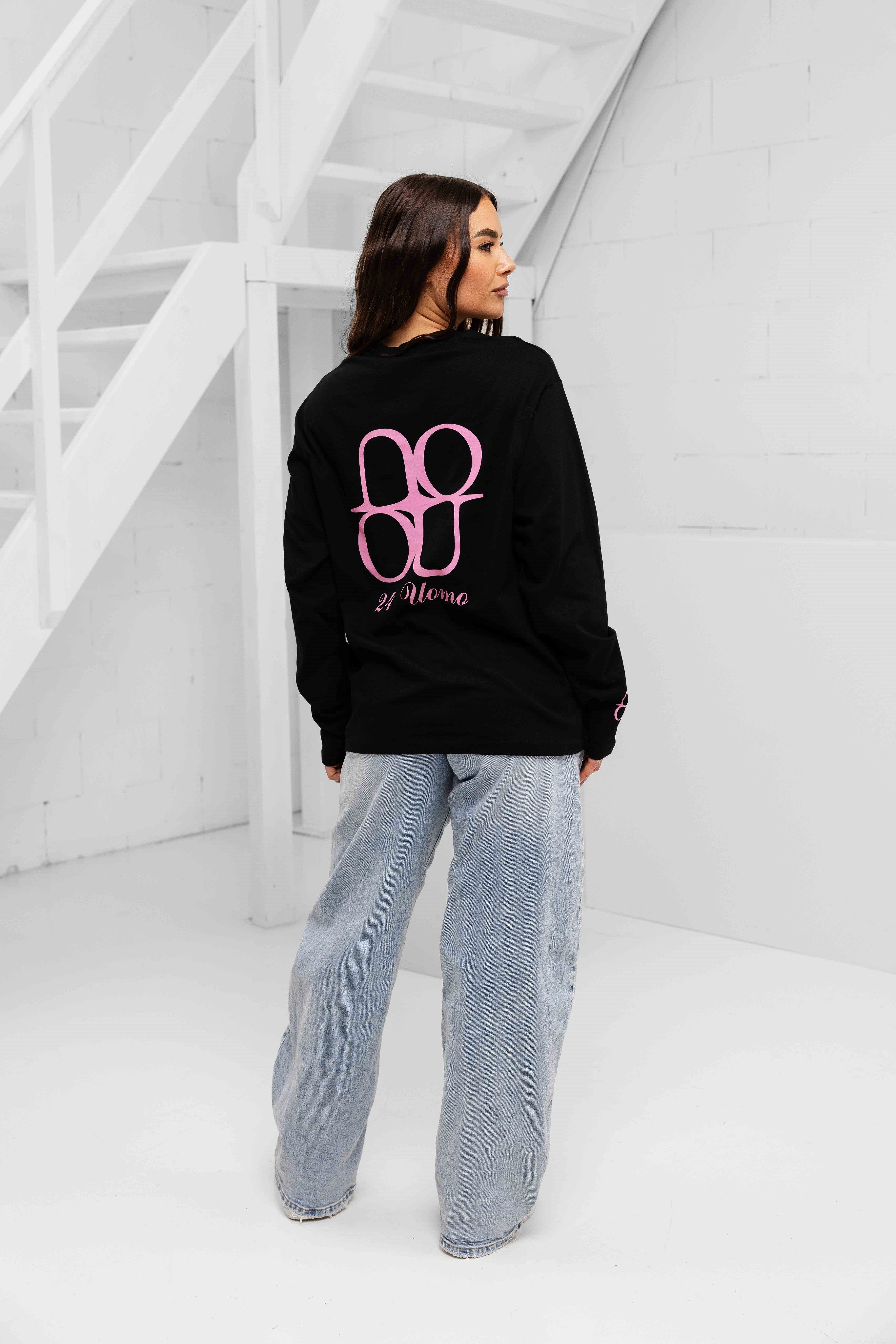 Symbol Longsleeve Shirt Dames Zwart/Roze