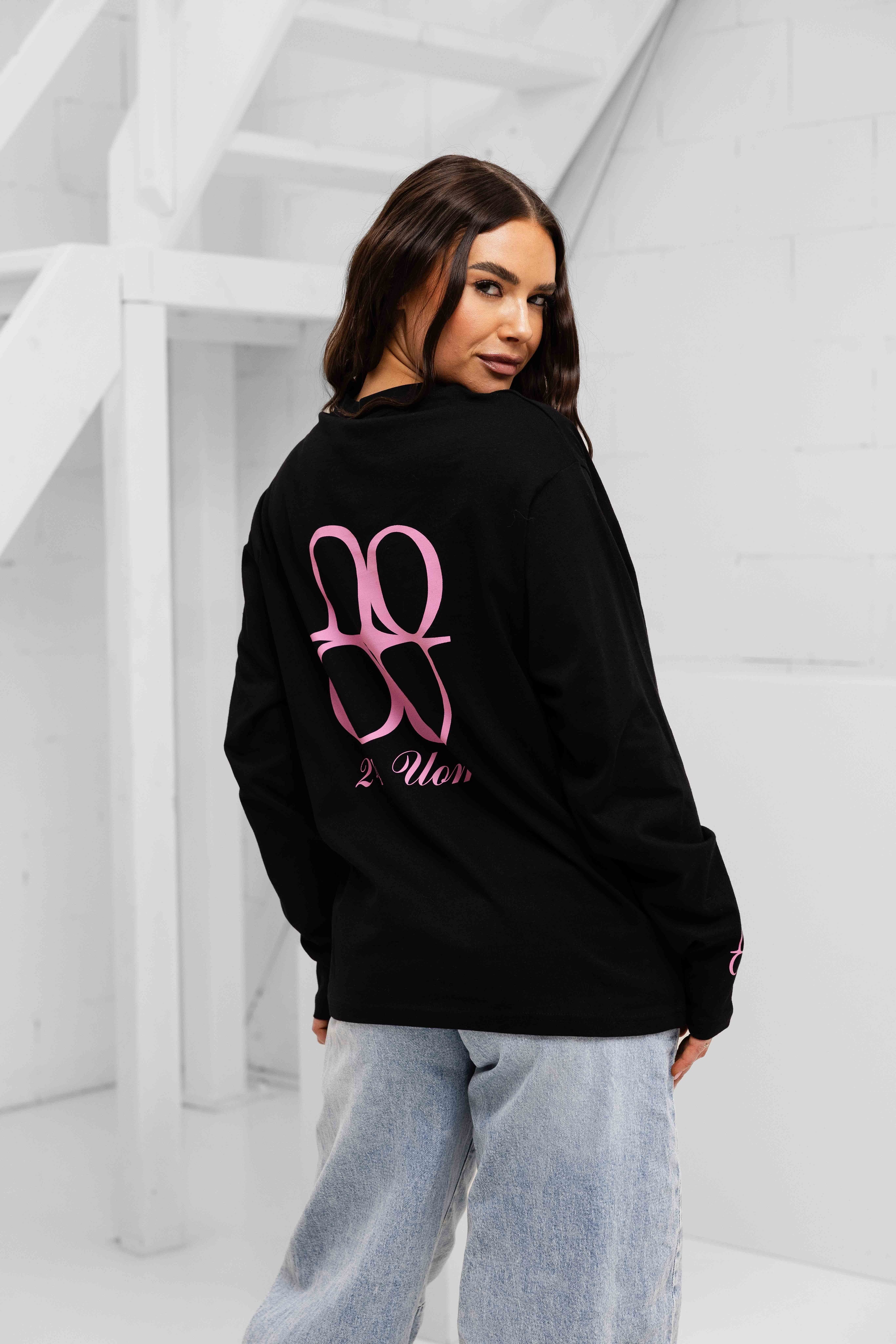 Symbol Longsleeve Shirt Dames Zwart/Roze