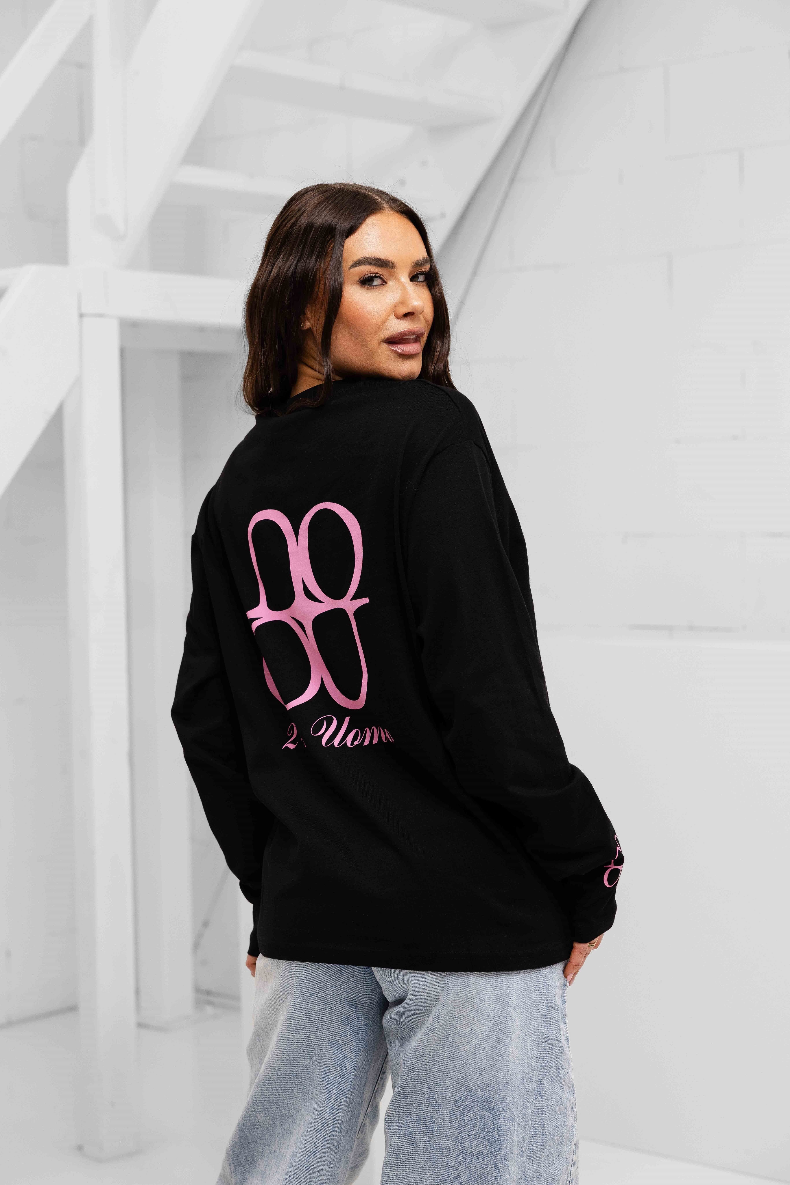 Symbol Longsleeve Shirt Dames Zwart/Roze