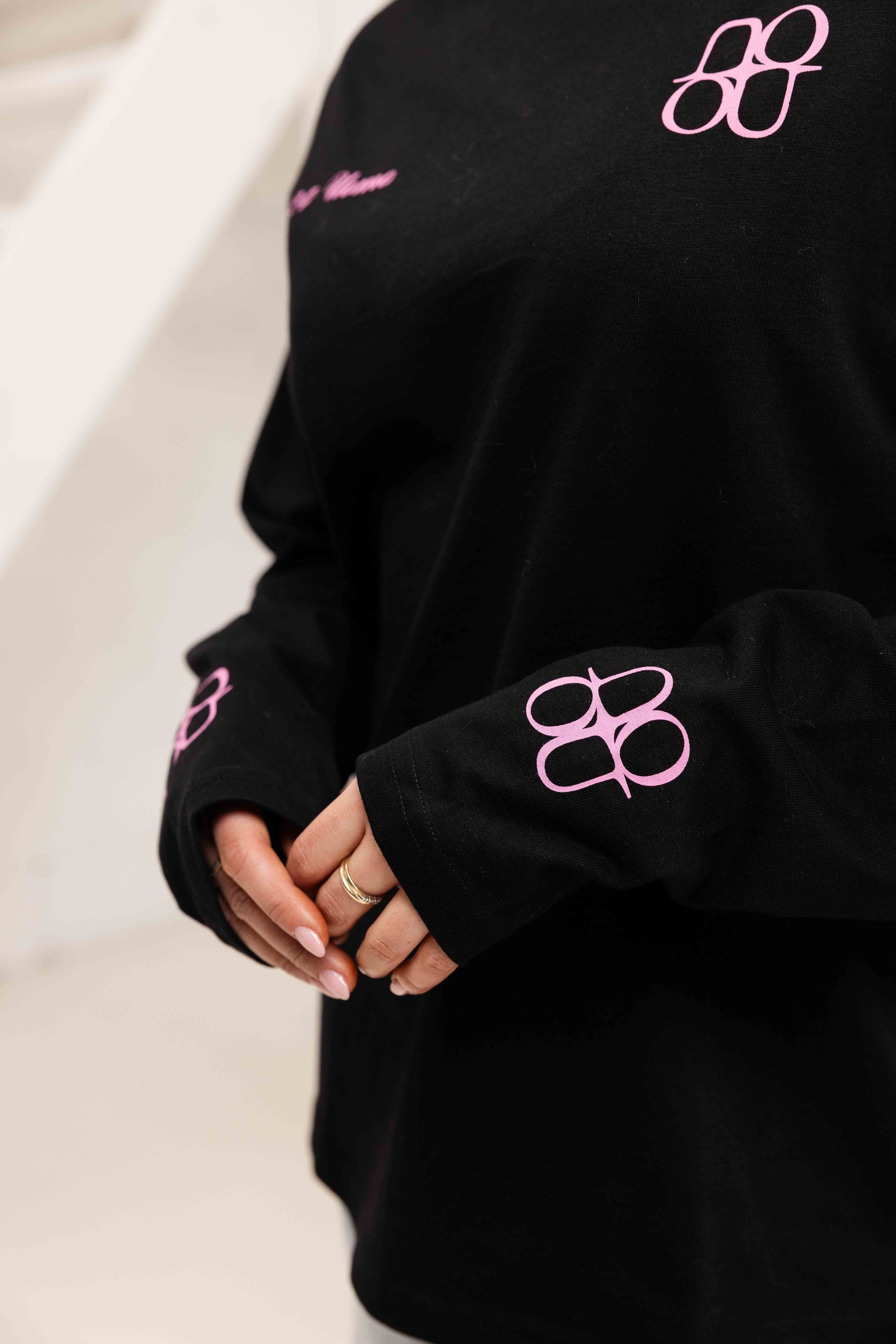 Symbol Longsleeve Shirt Dames Zwart/Roze