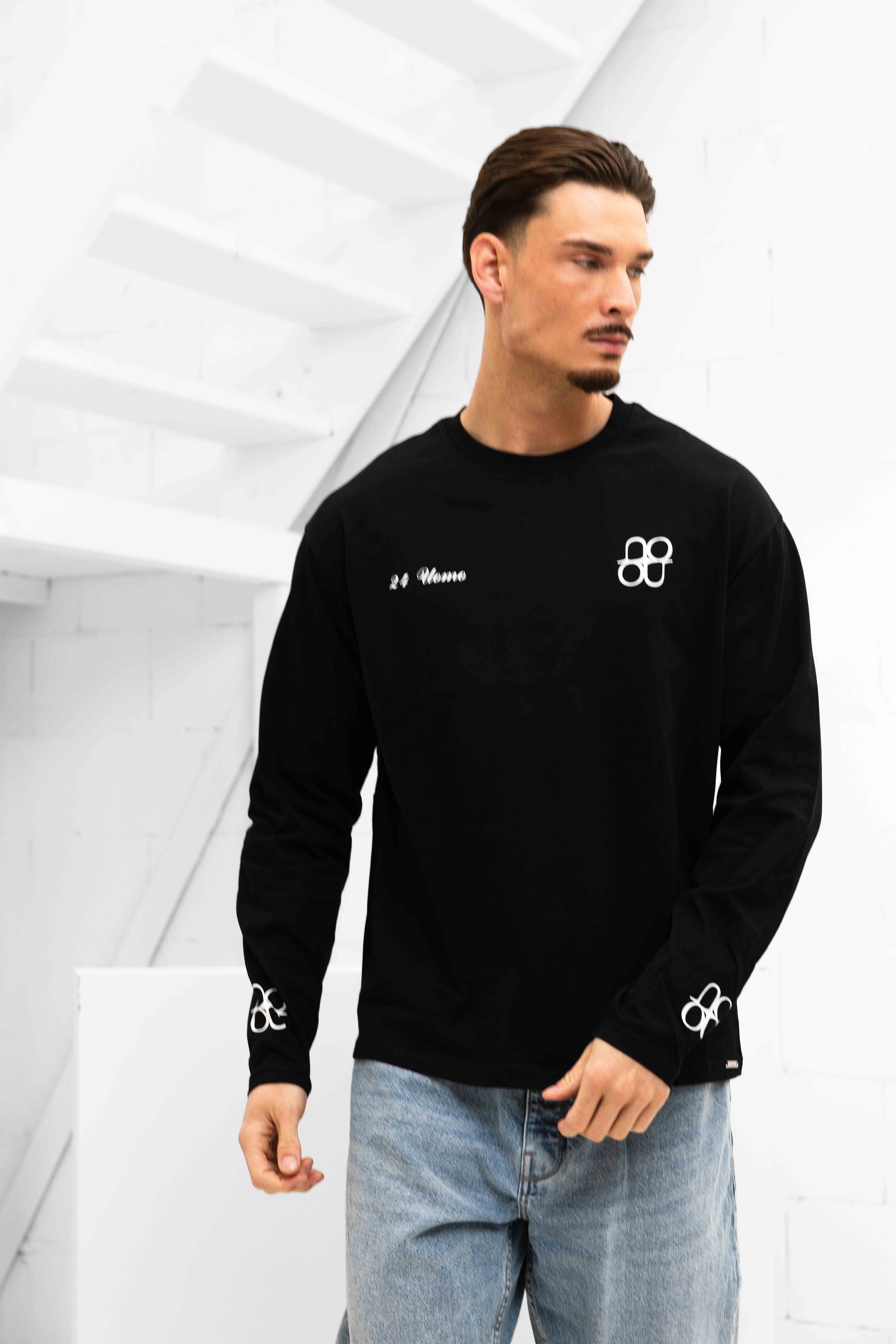 Symbol Longsleeve Shirt Heren Zwart/Wit