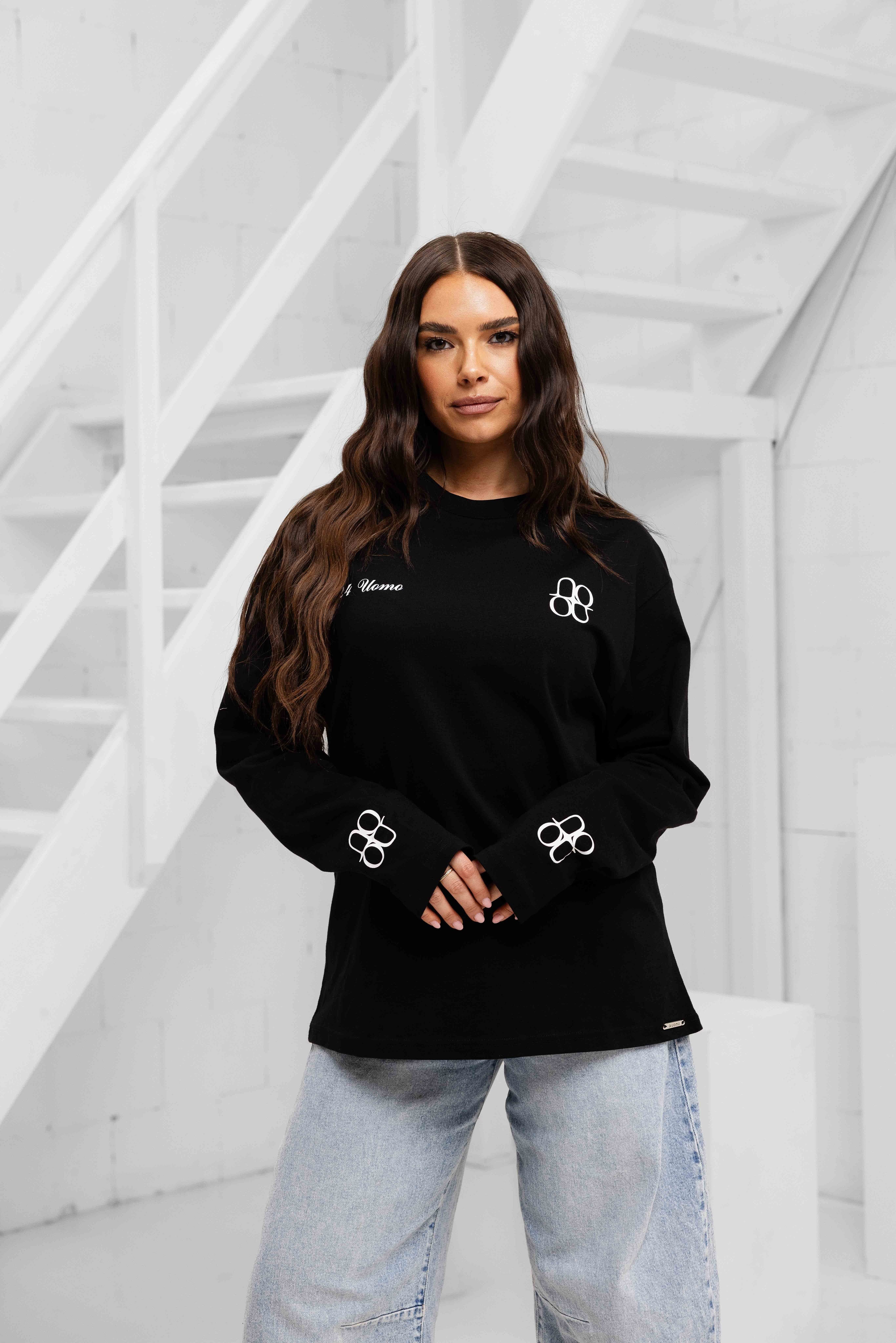 Symbol Longsleeve Shirt Dames Zwart/Wit