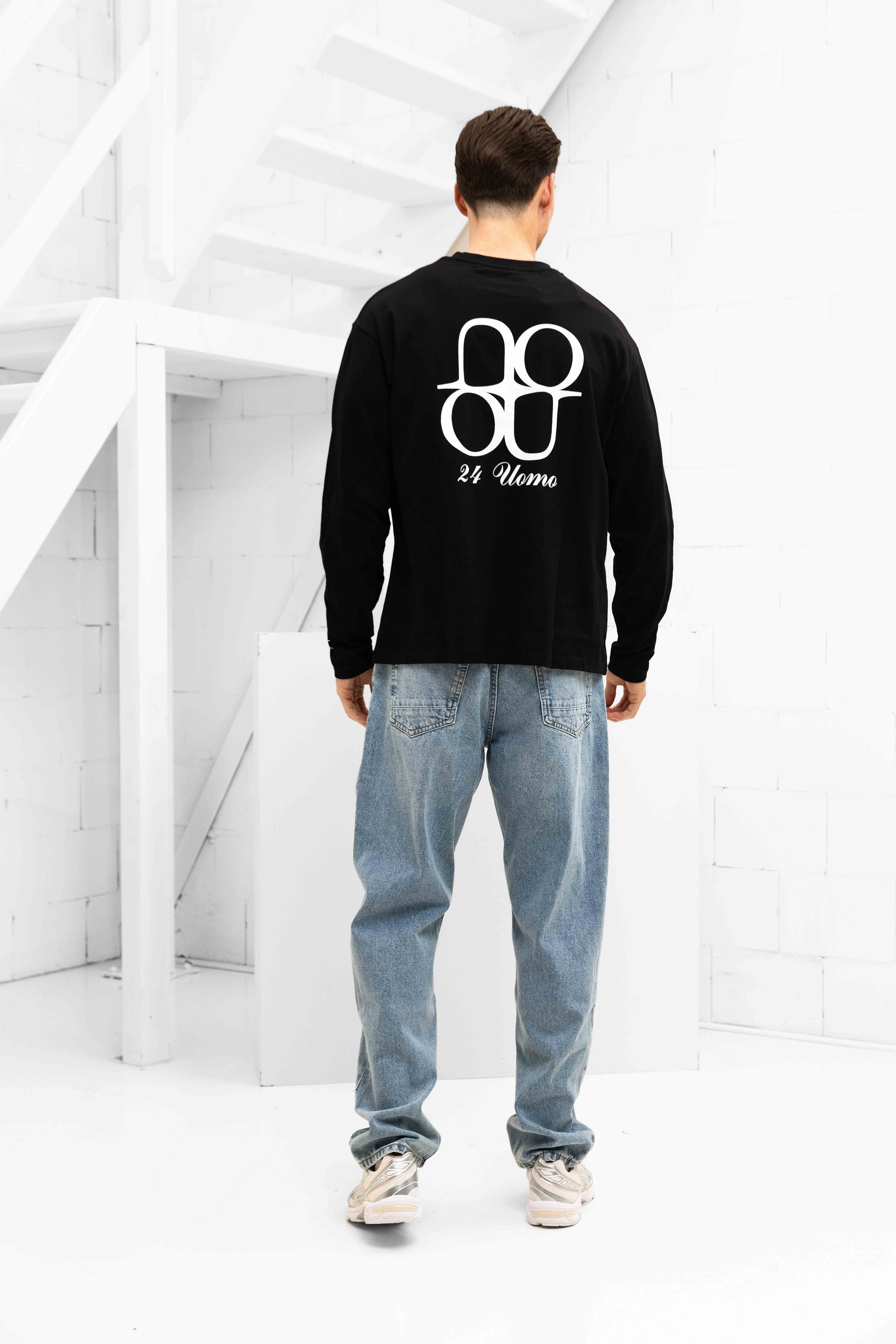 Symbol Longsleeve Shirt Heren Zwart/Wit