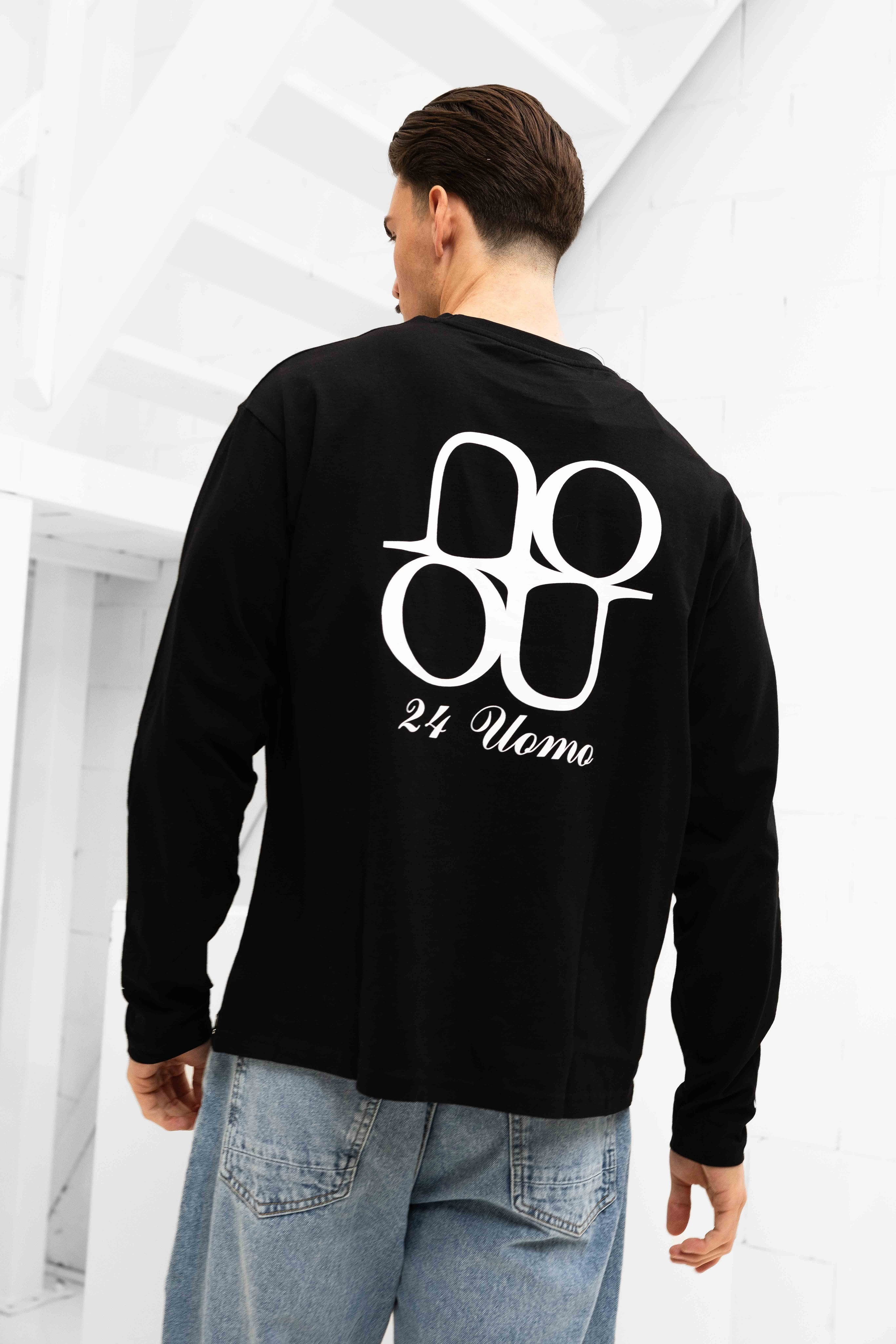 Symbol Longsleeve Shirt Heren Zwart/Wit