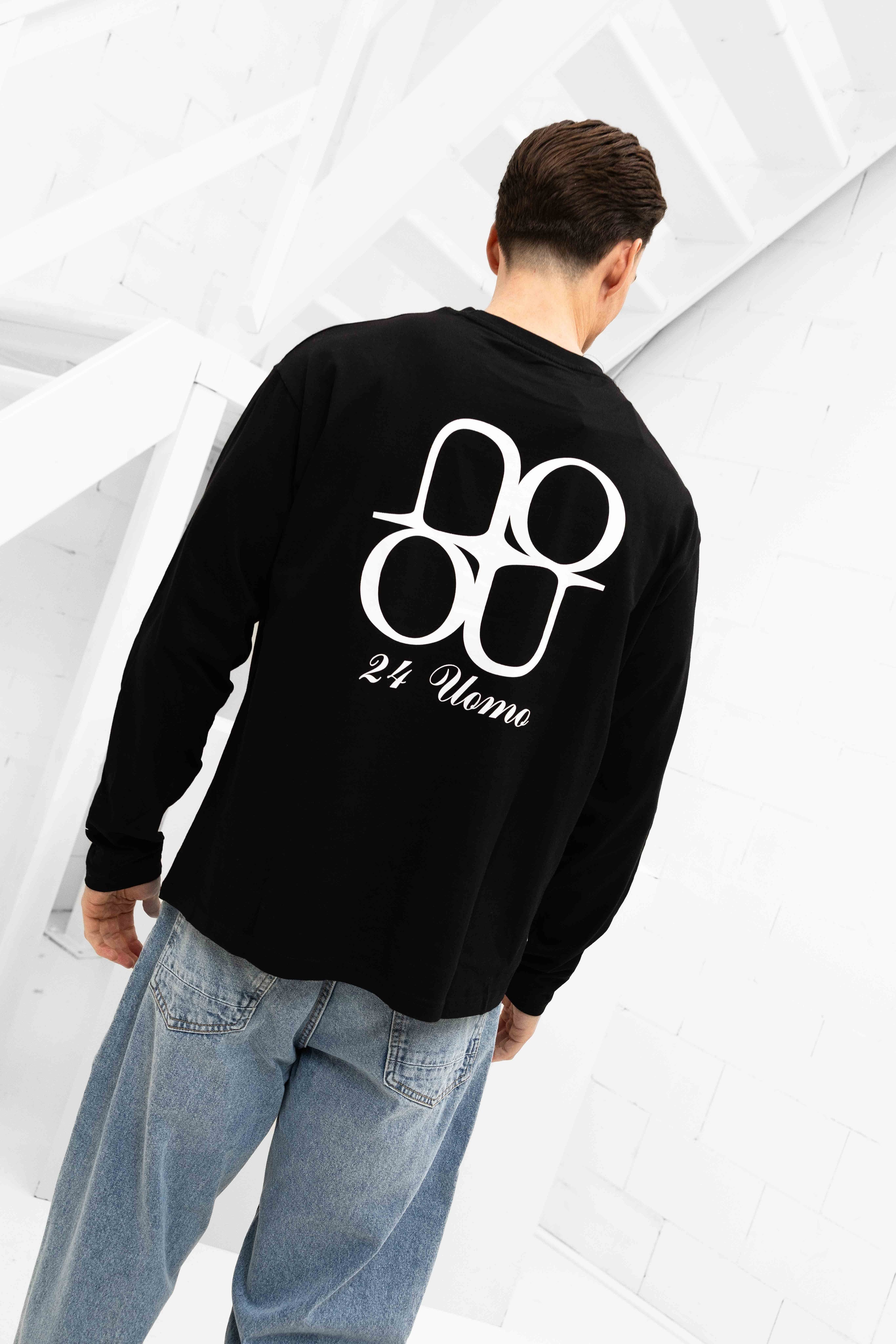 Symbol Longsleeve Shirt Heren Zwart/Wit