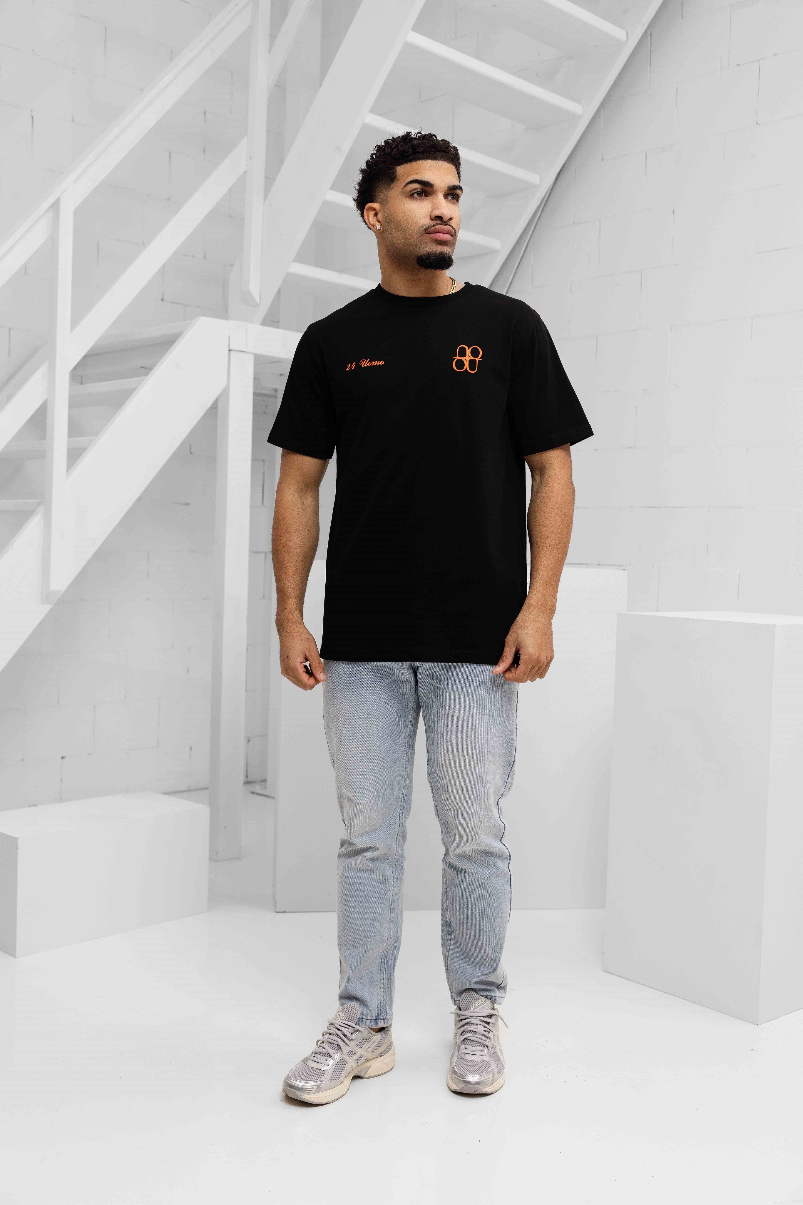 Symbol T-shirt Heren Zwart/Oranje