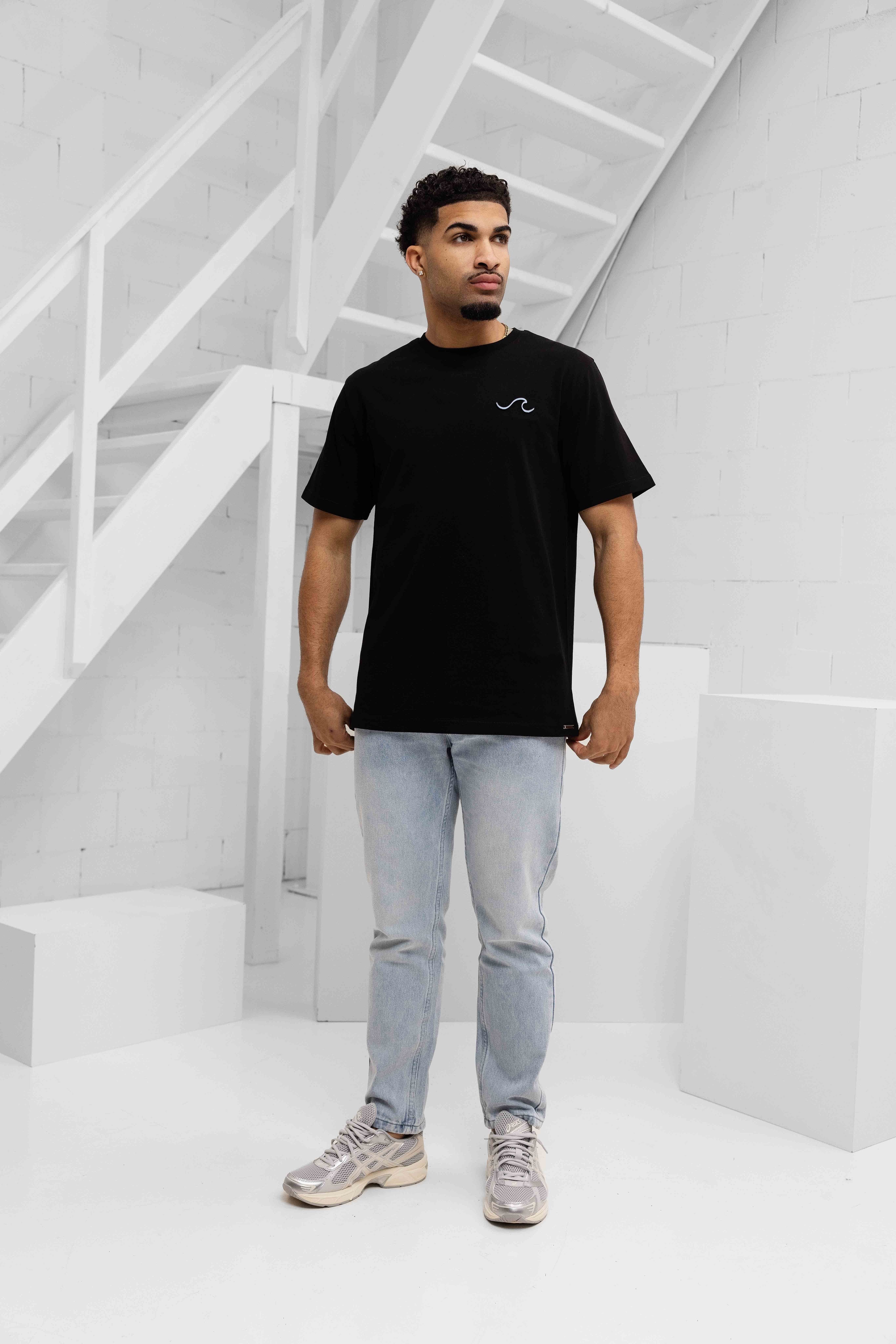 Wave T-shirt Heren Zwart