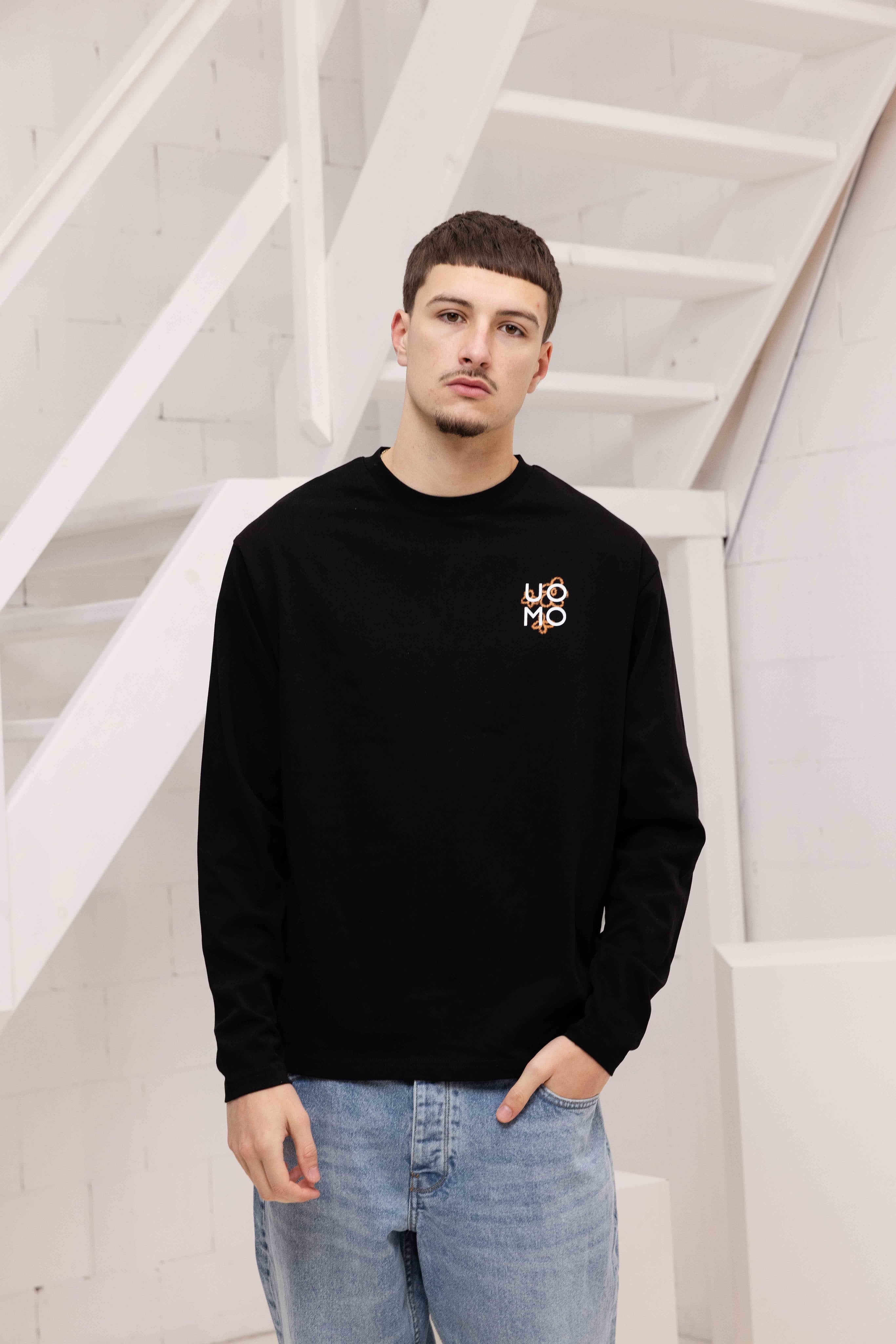 Flora 2.0 Longsleeve Shirt Heren Zwart/Oranje