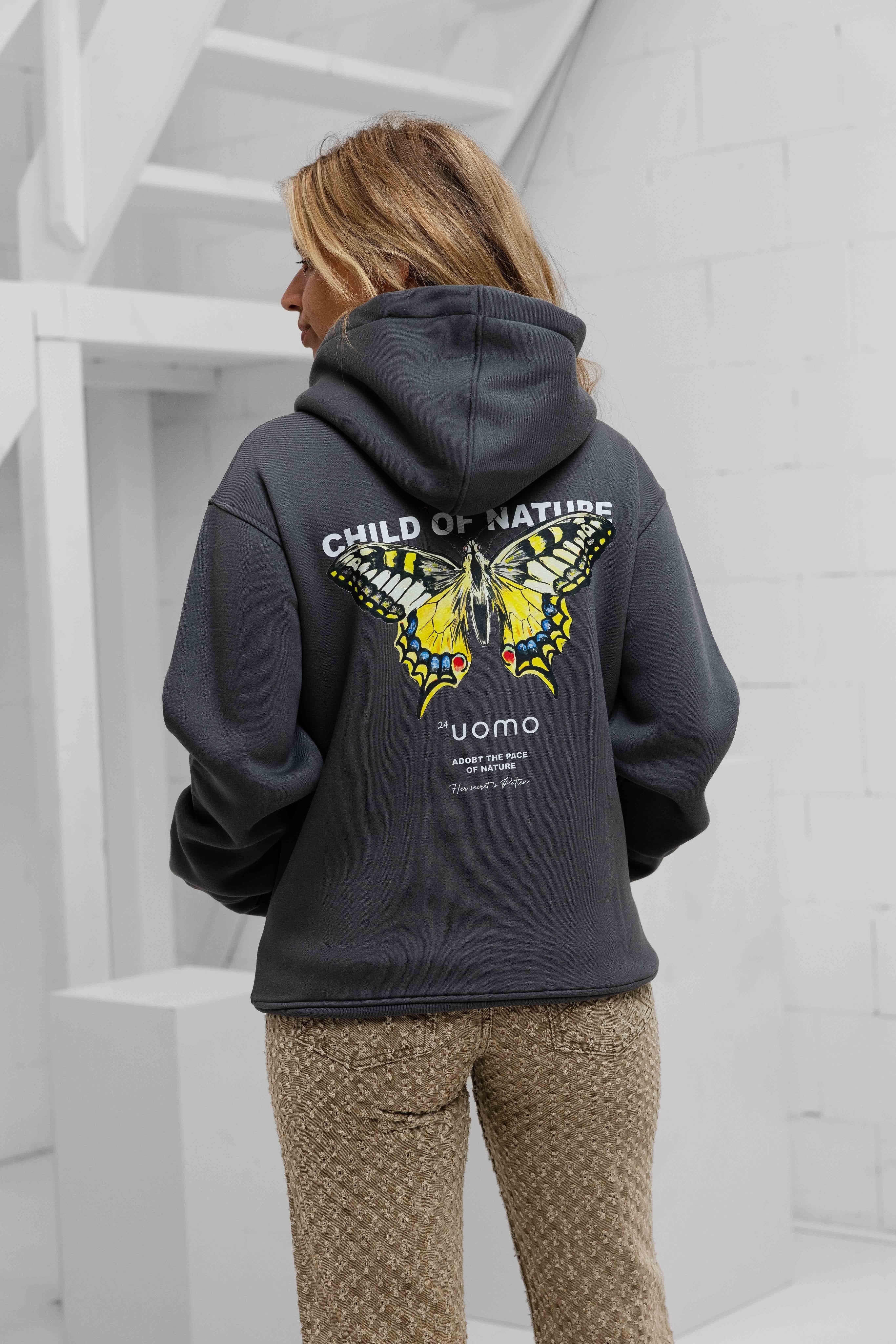 Child Of Nature Hoodie Dames Dark Grey