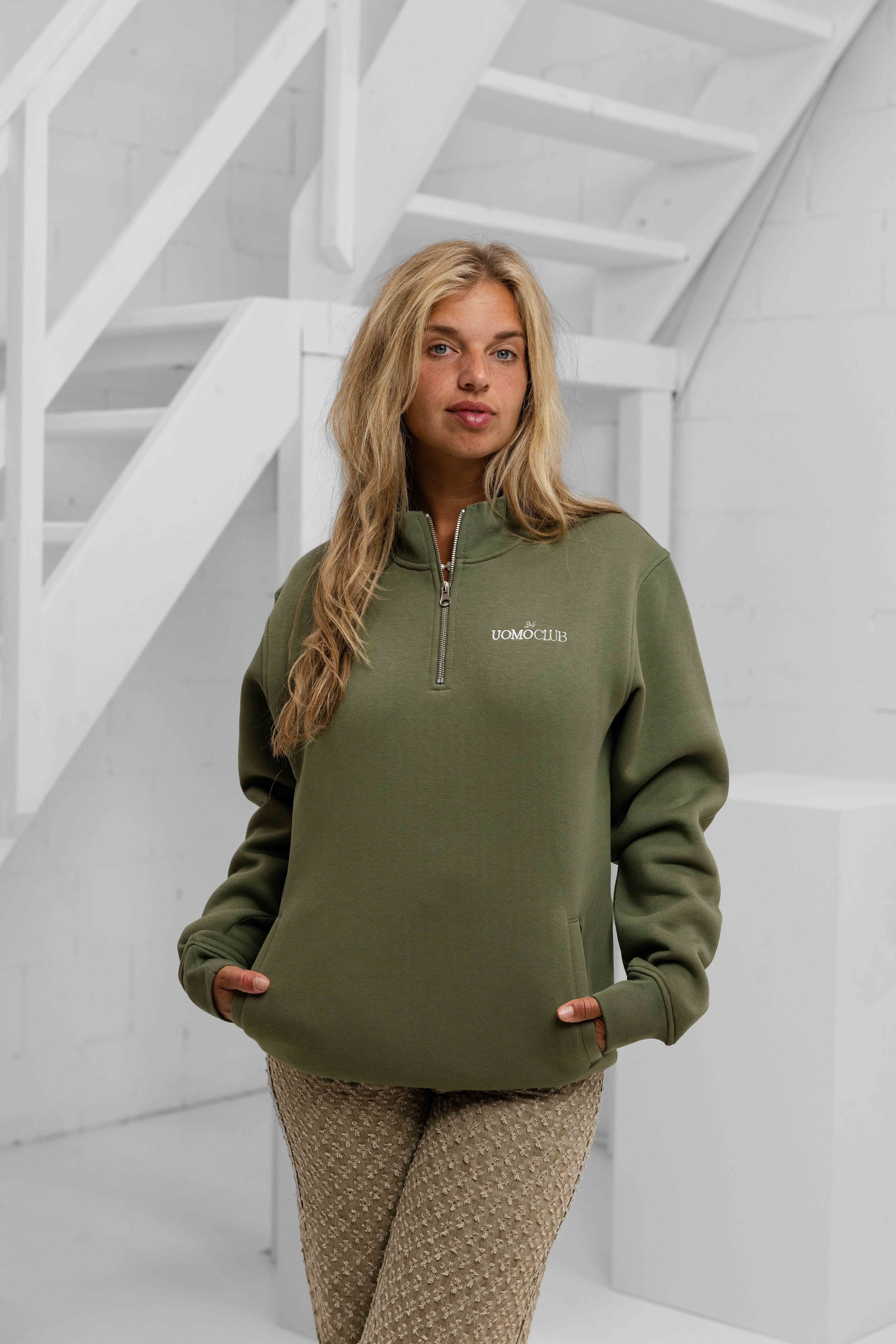 Club Half Zip Sweater Dames Army