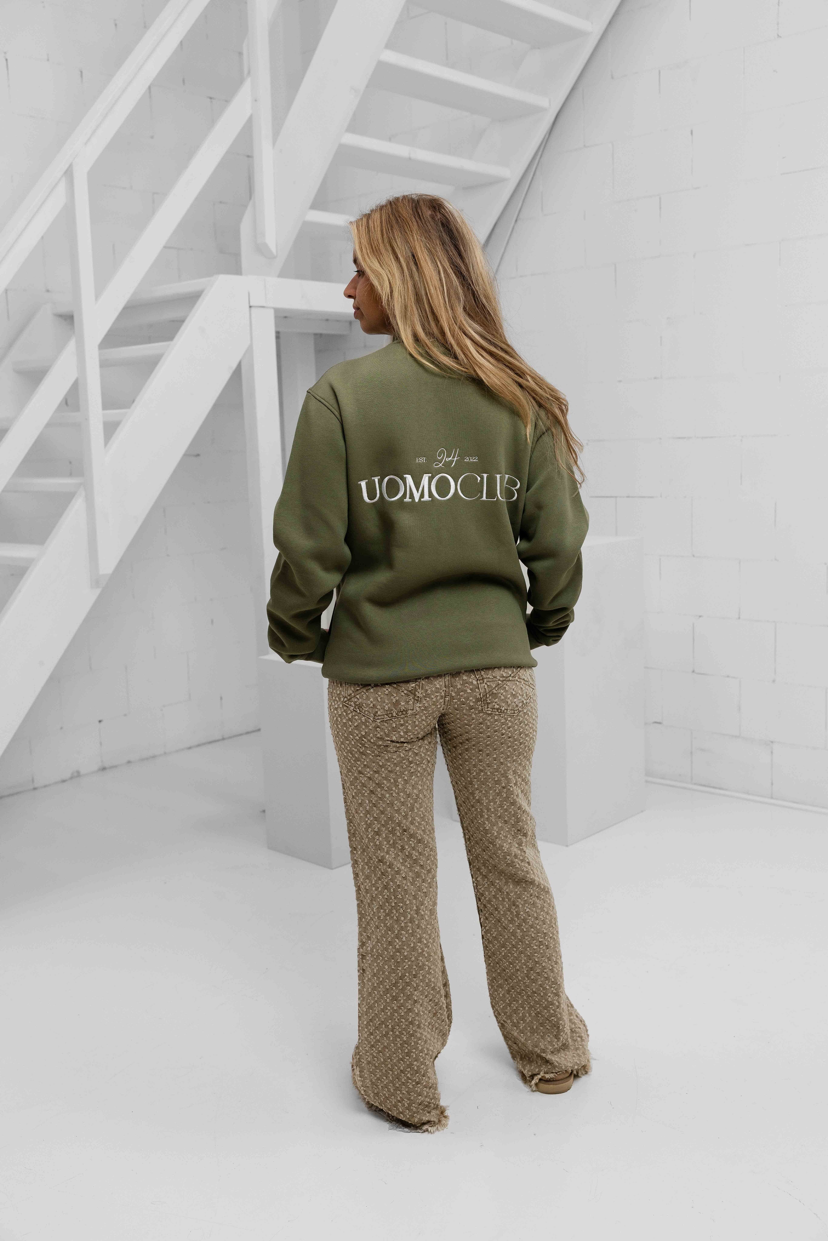 Club Half Zip Sweater Dames Army