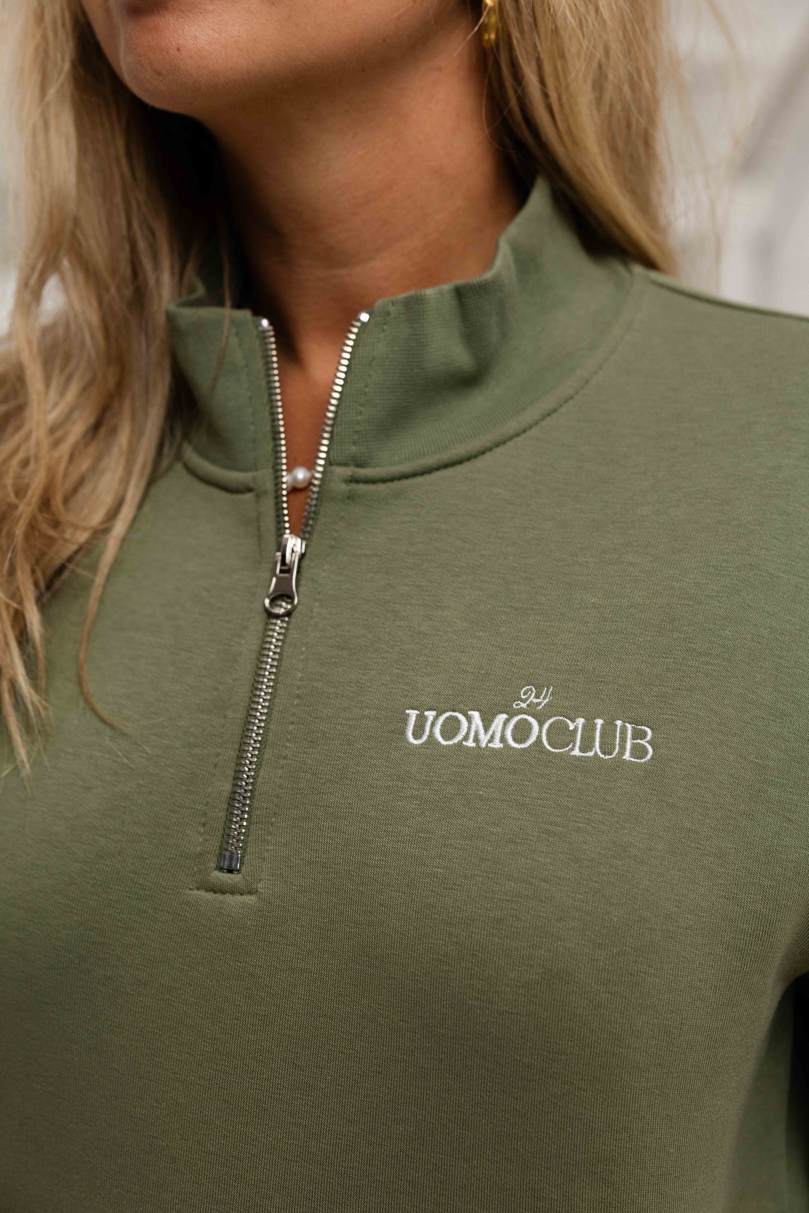 Club Half Zip Sweater Dames Army