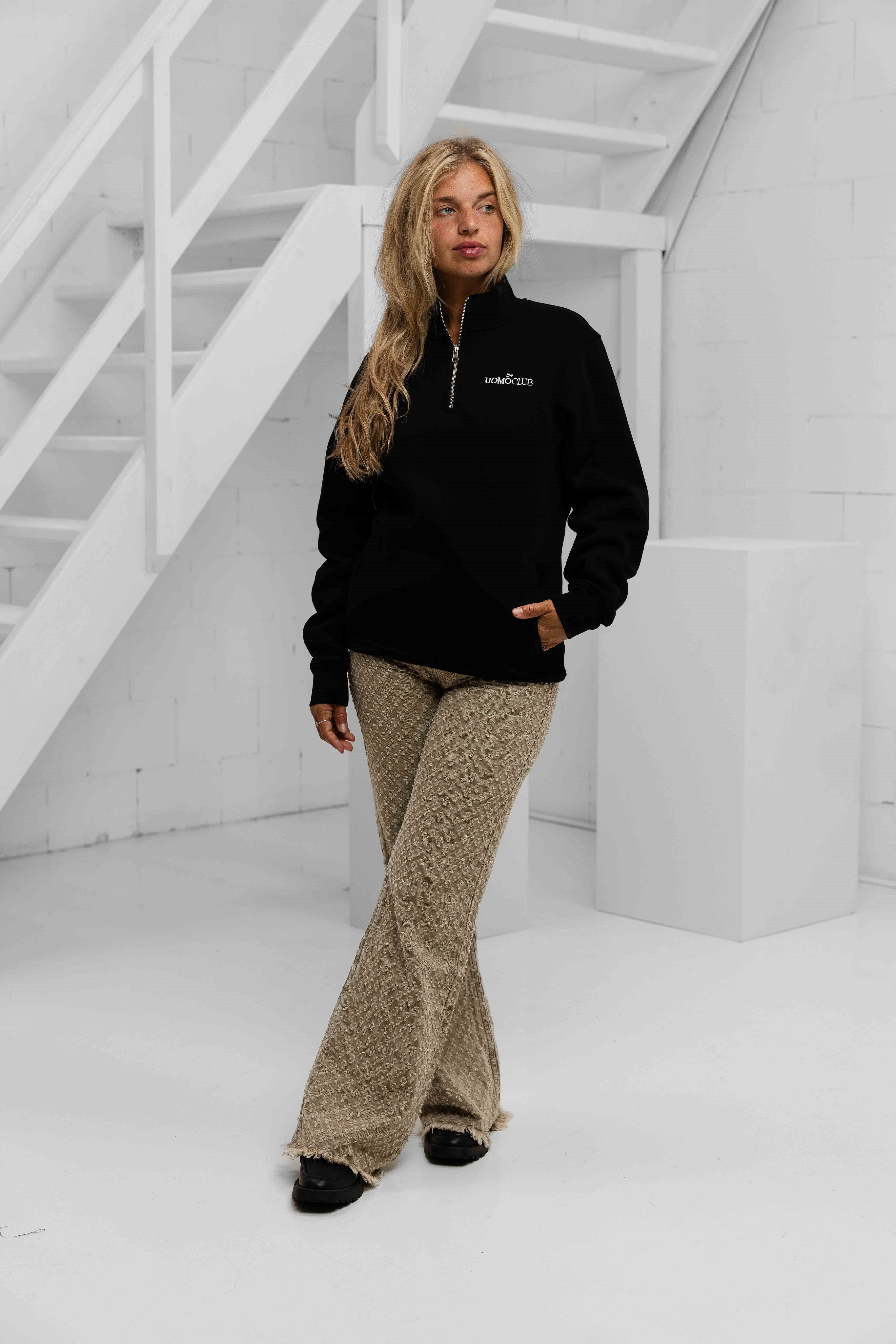 Club Half Zip Sweater Dames Black