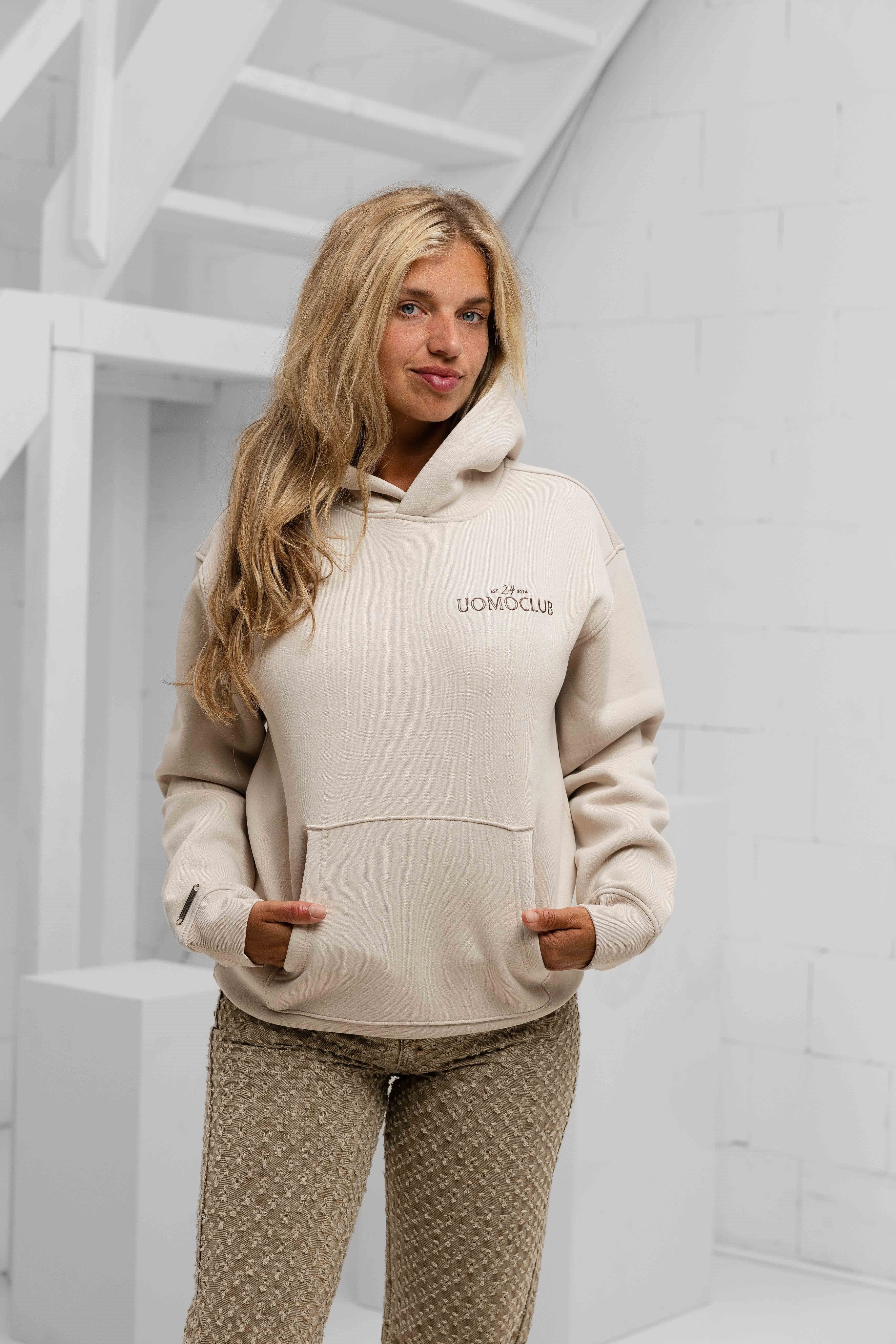 Club Hoodie Dames Beige