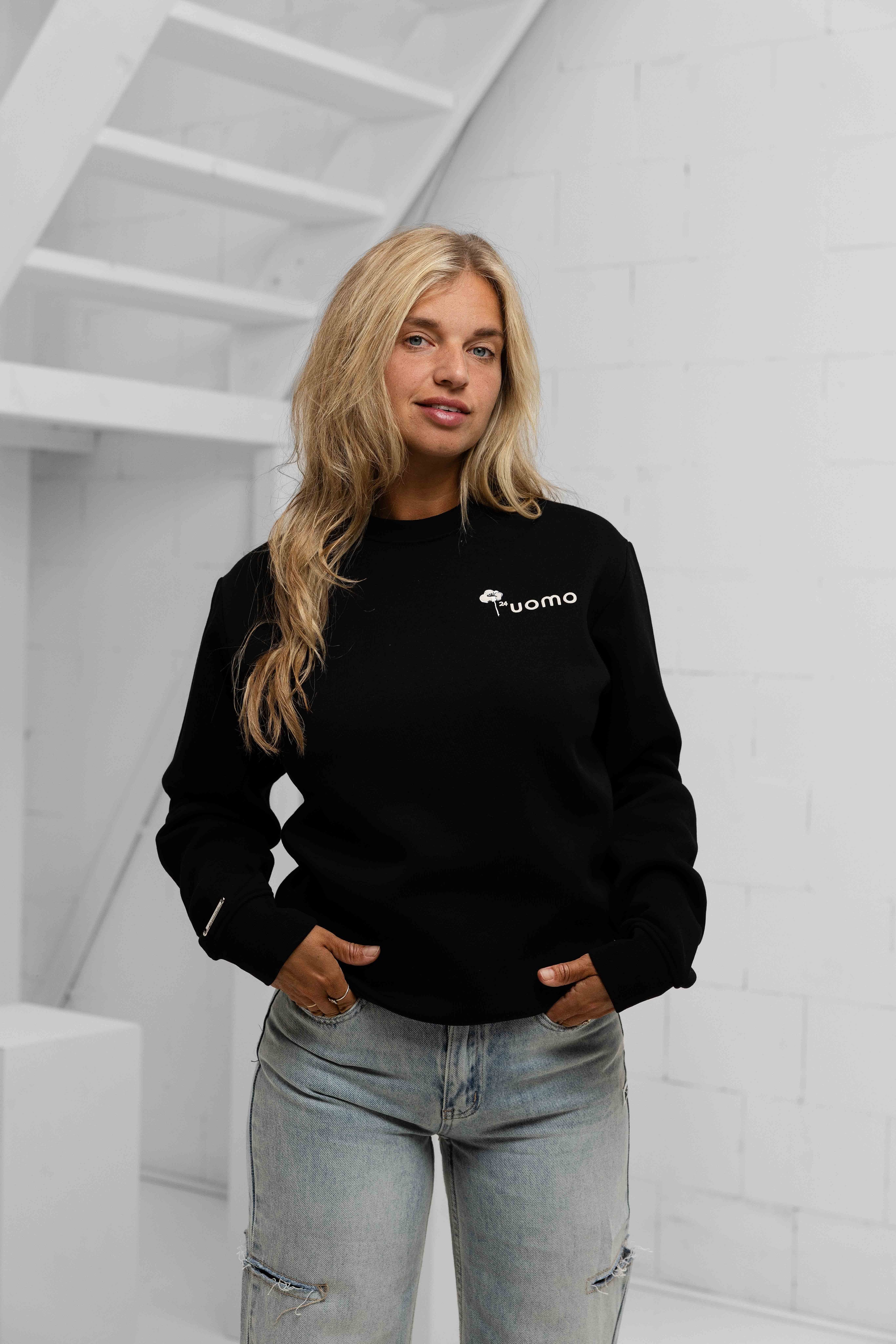 Flower Sweater Dames Black/Beige