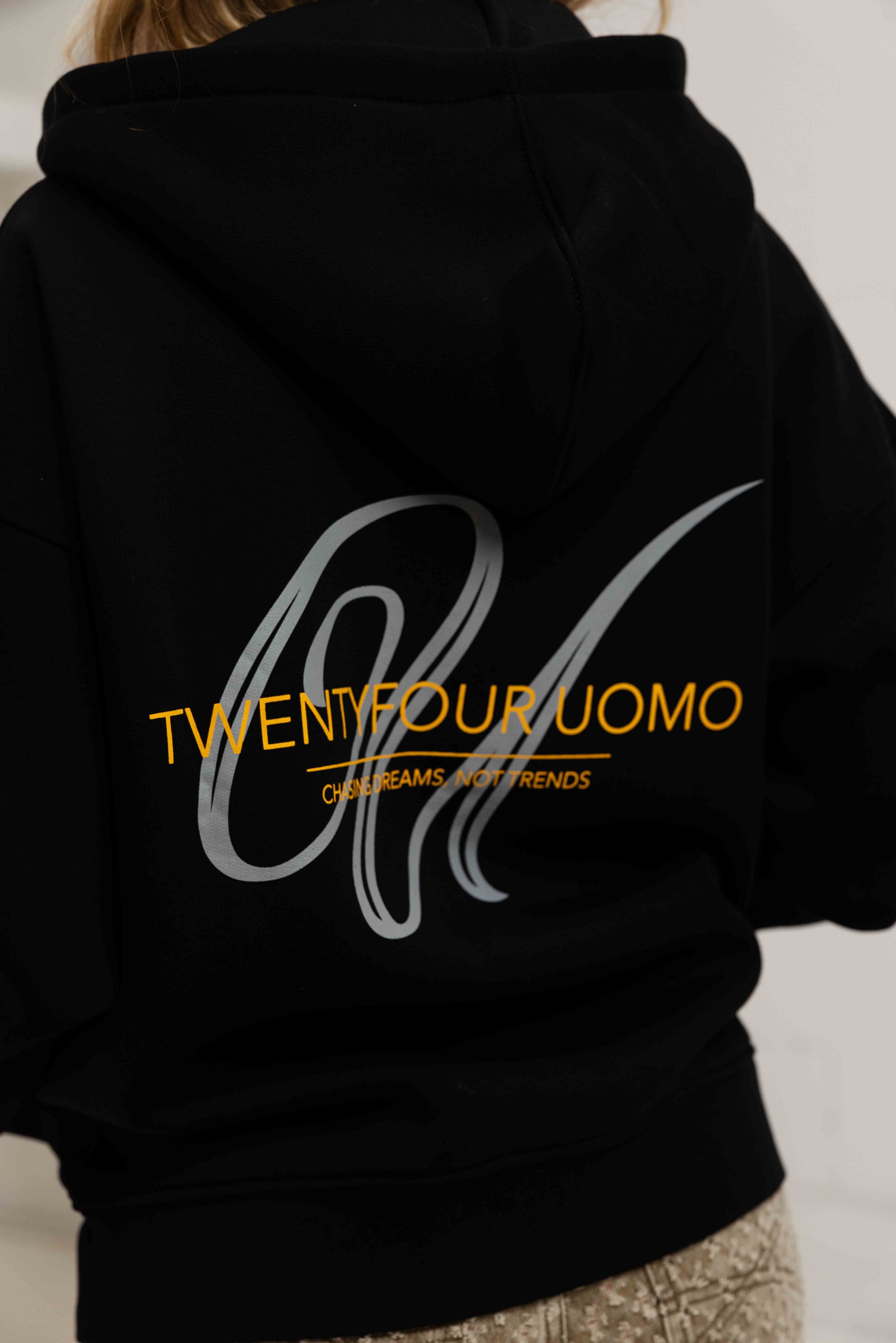 Initial Zip Hoodie Dames Black