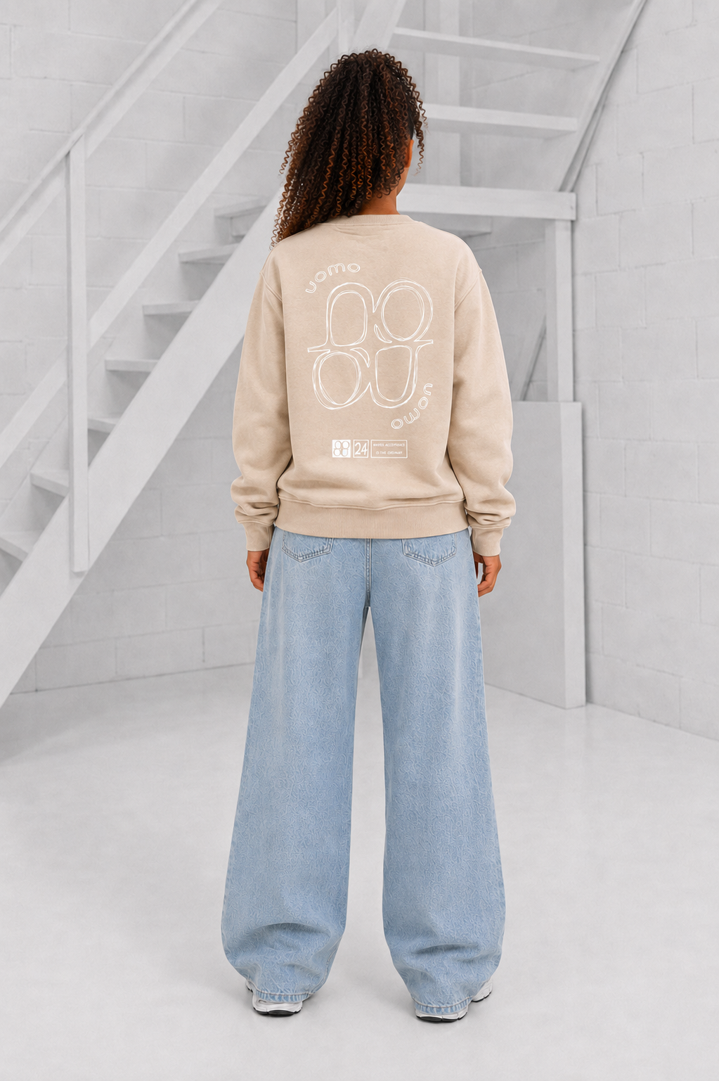 Logo Sweater Dames Beige
