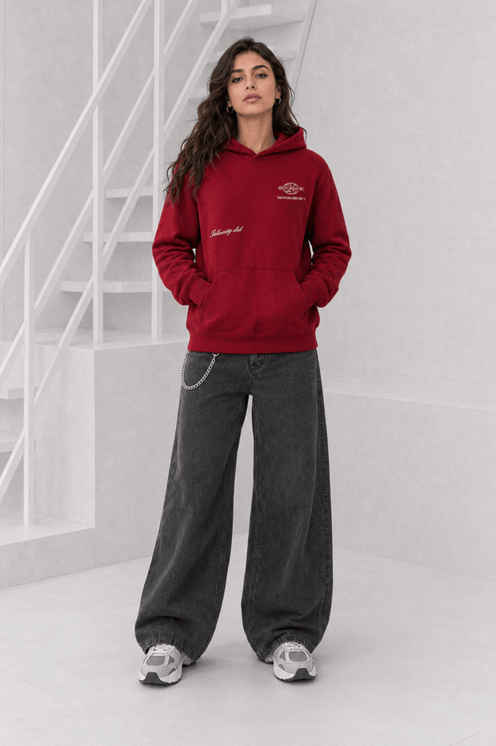 World Hoodie Dames Bordeaux