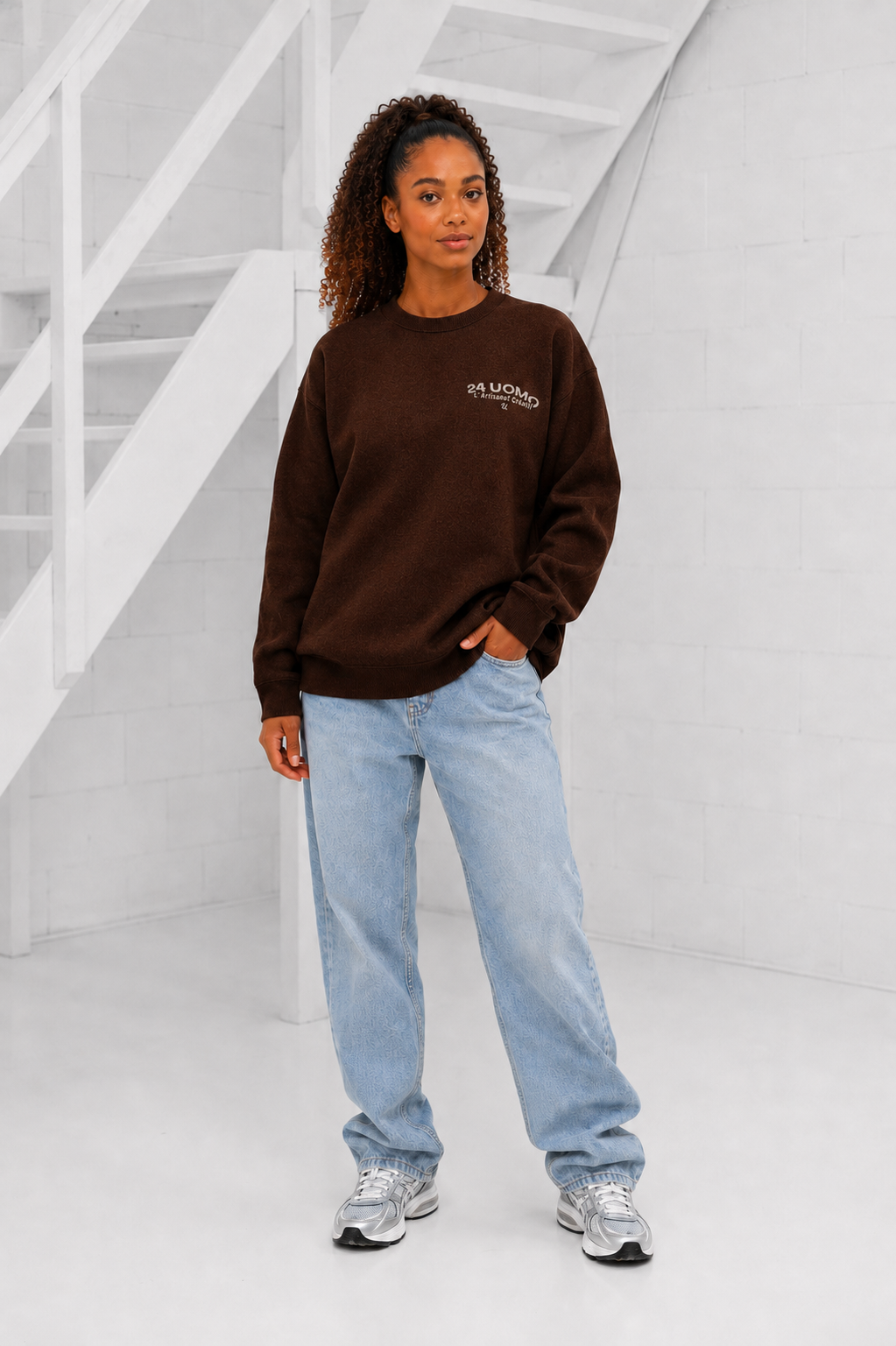 L'artisanat Creatif Knitted Sweater Dames Bruin
