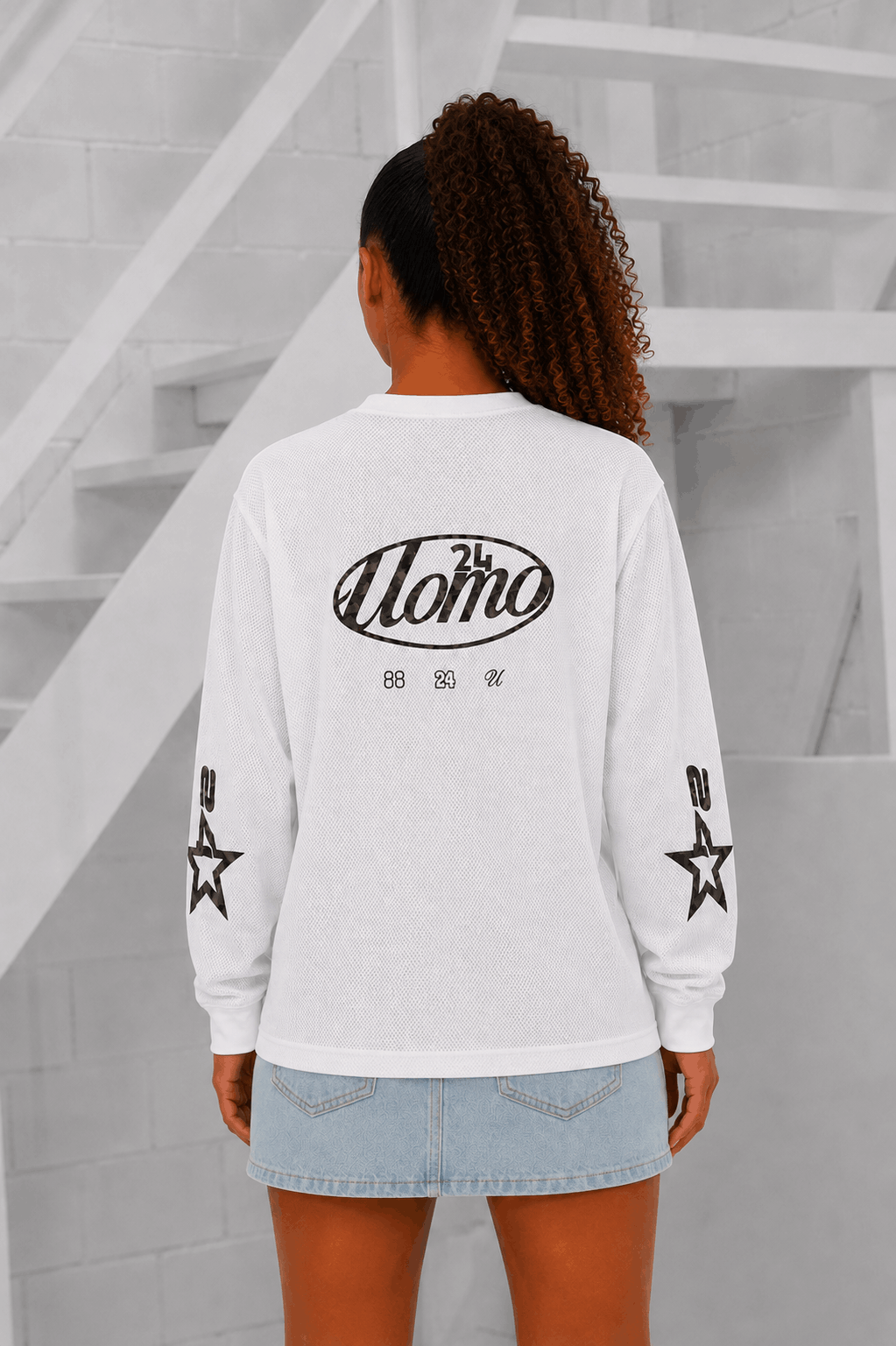 Mesh Longsleeve Dames Off-White/Army