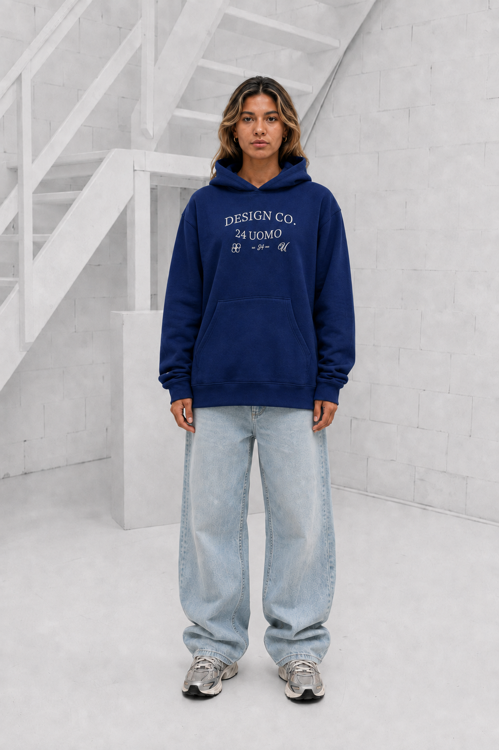 Design Hoodie Dames Donkerblauw