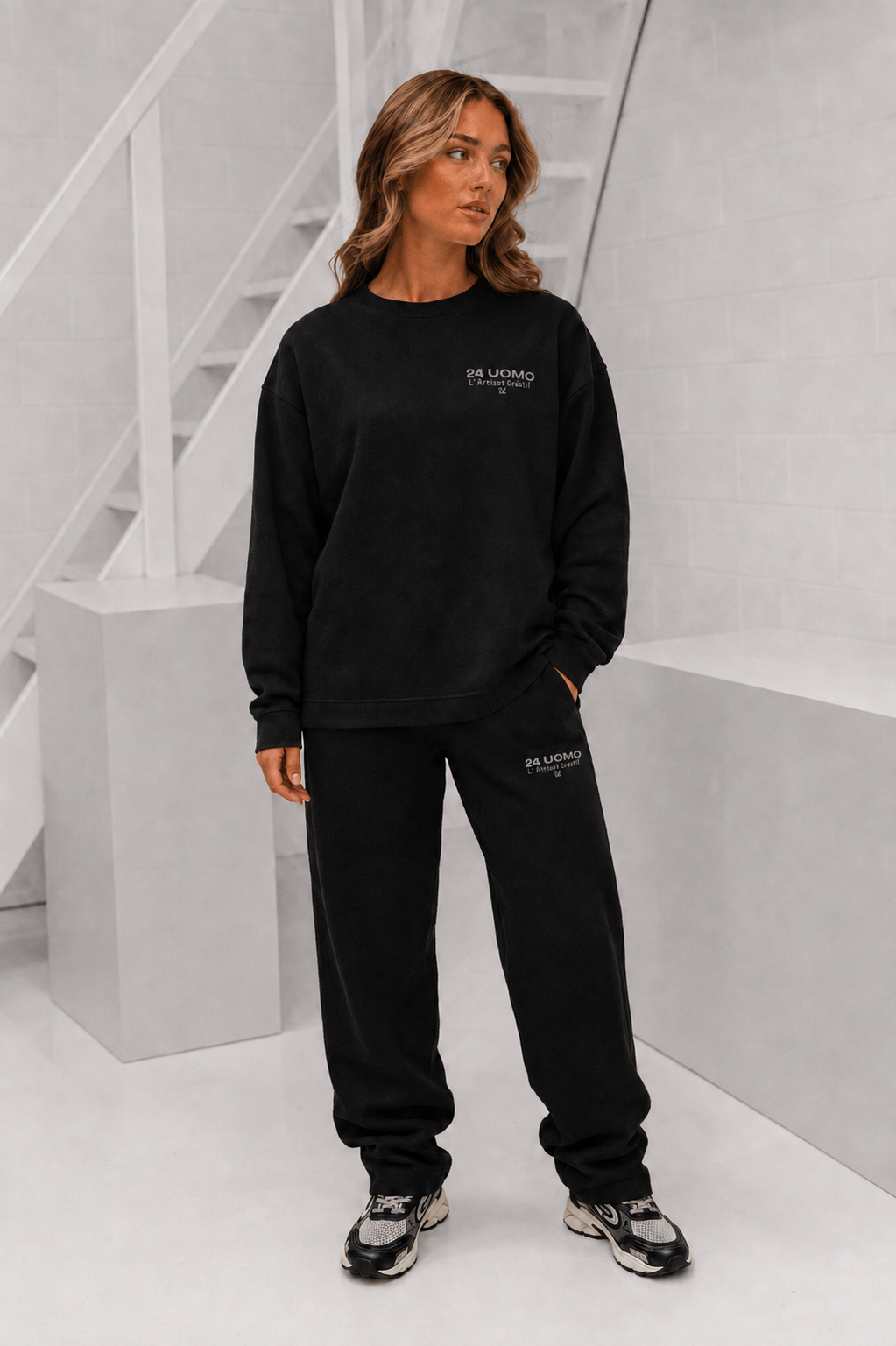 L'artisanat Creatif Knitted Trainingspak Dames Zwart